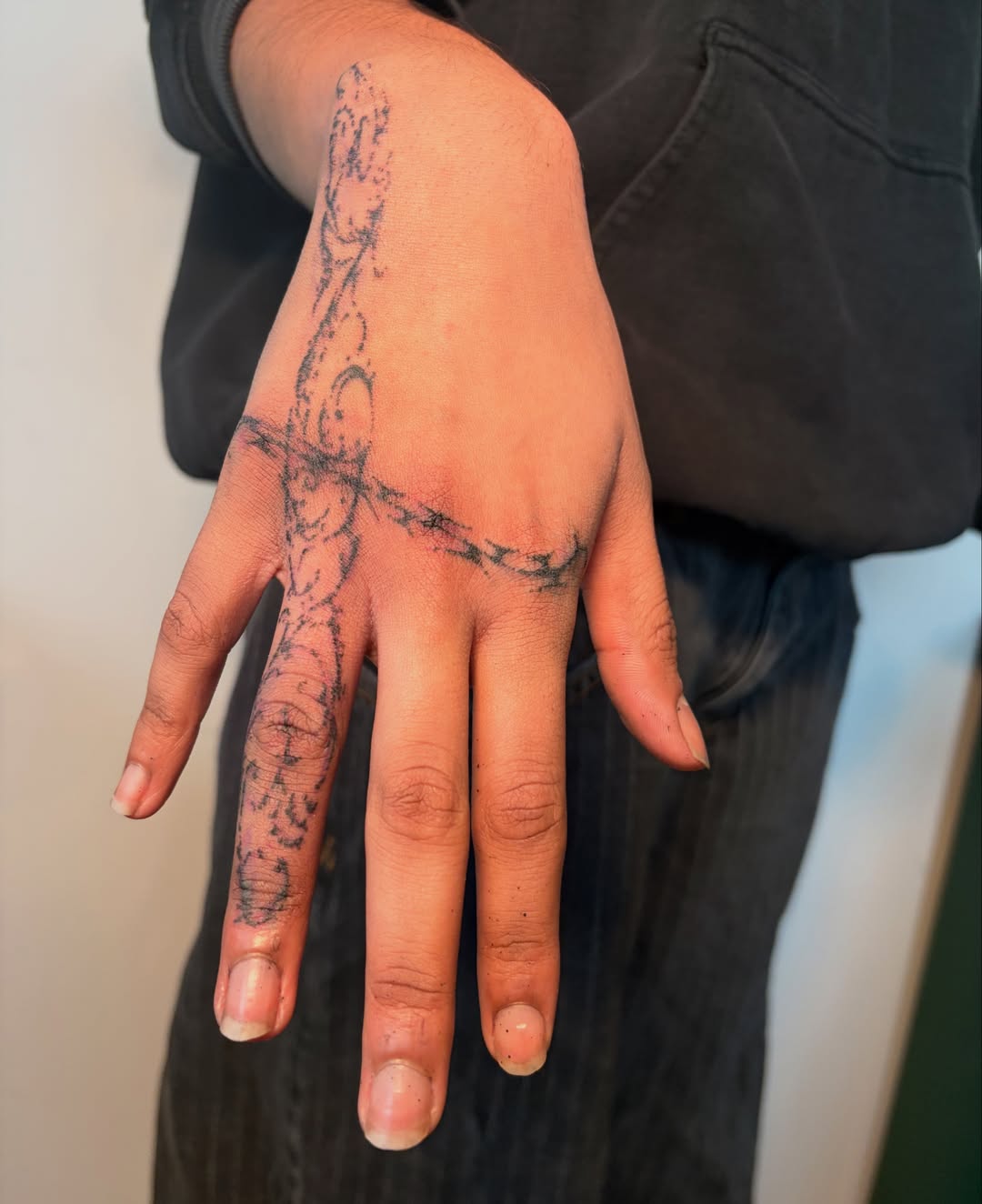 Tattoo by @swamp__slut — black_and_grey