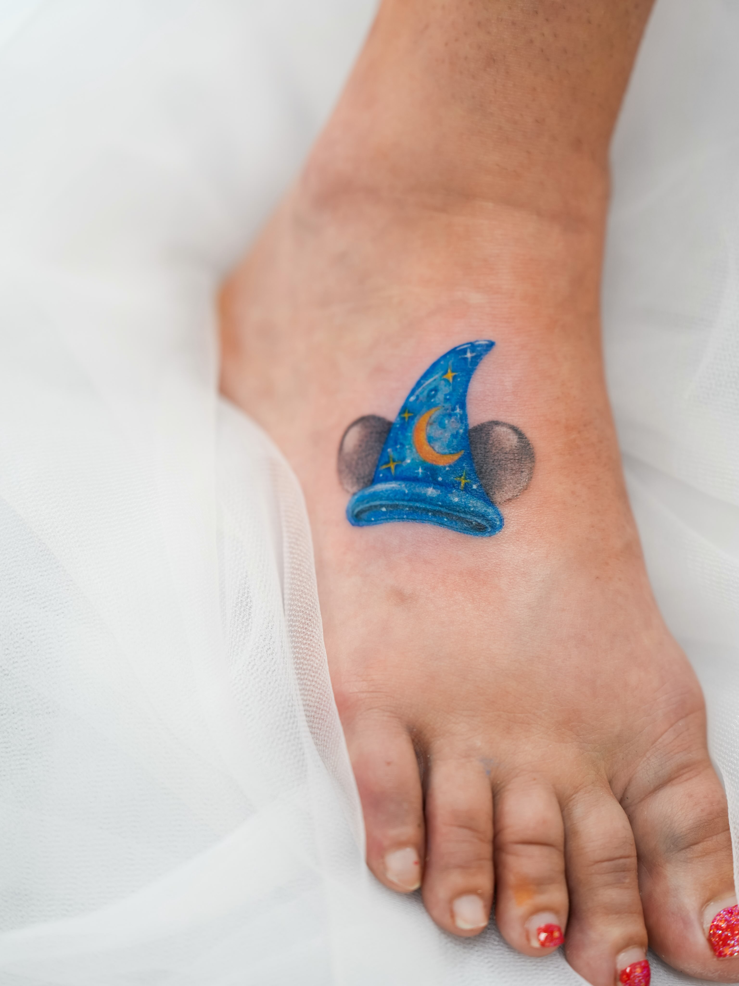 Wizard hat dotwork tattoo on the foot by New Root Ink _Studio