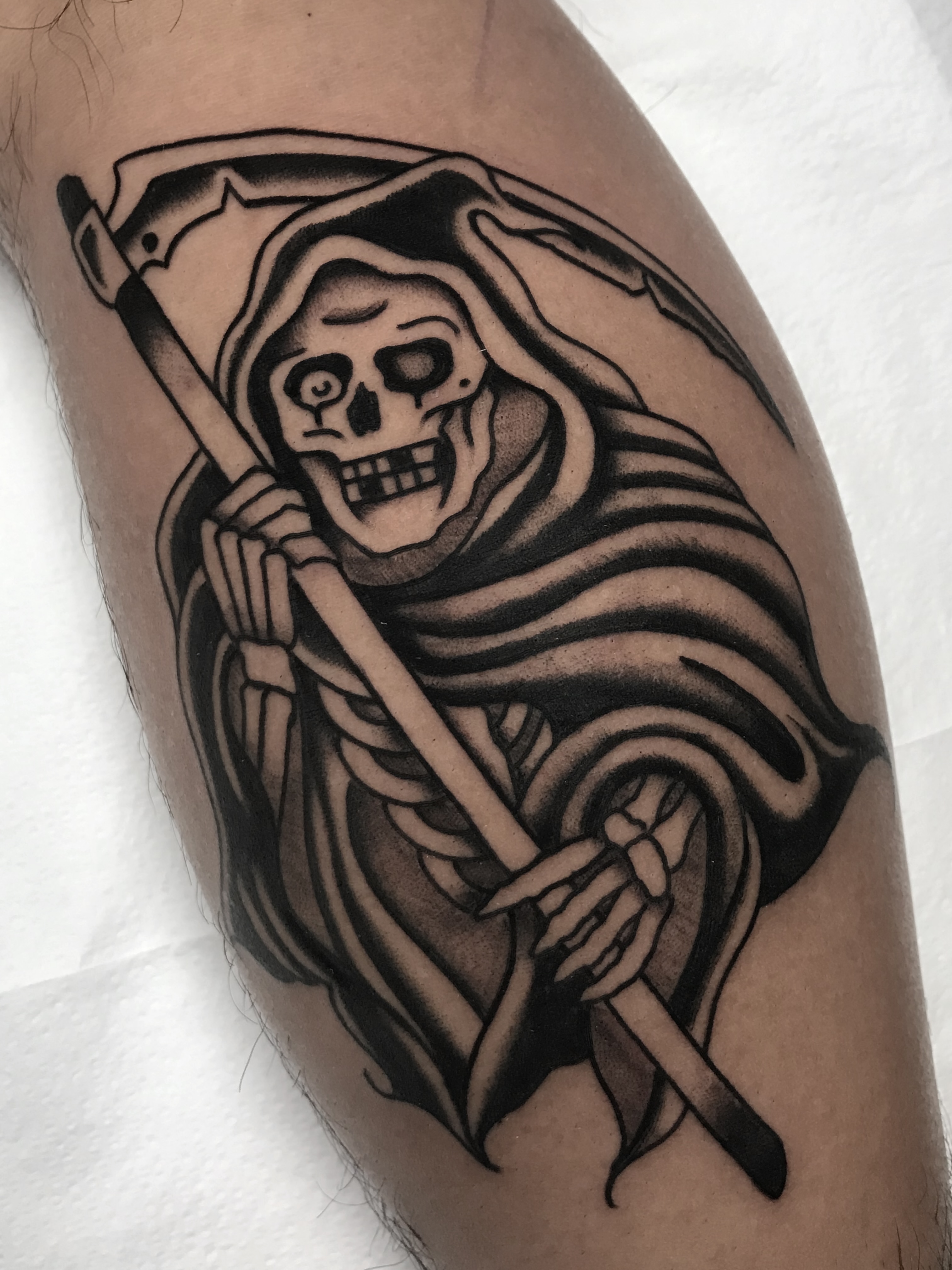Tattoo by @angelwesttattoo — black_and_grey