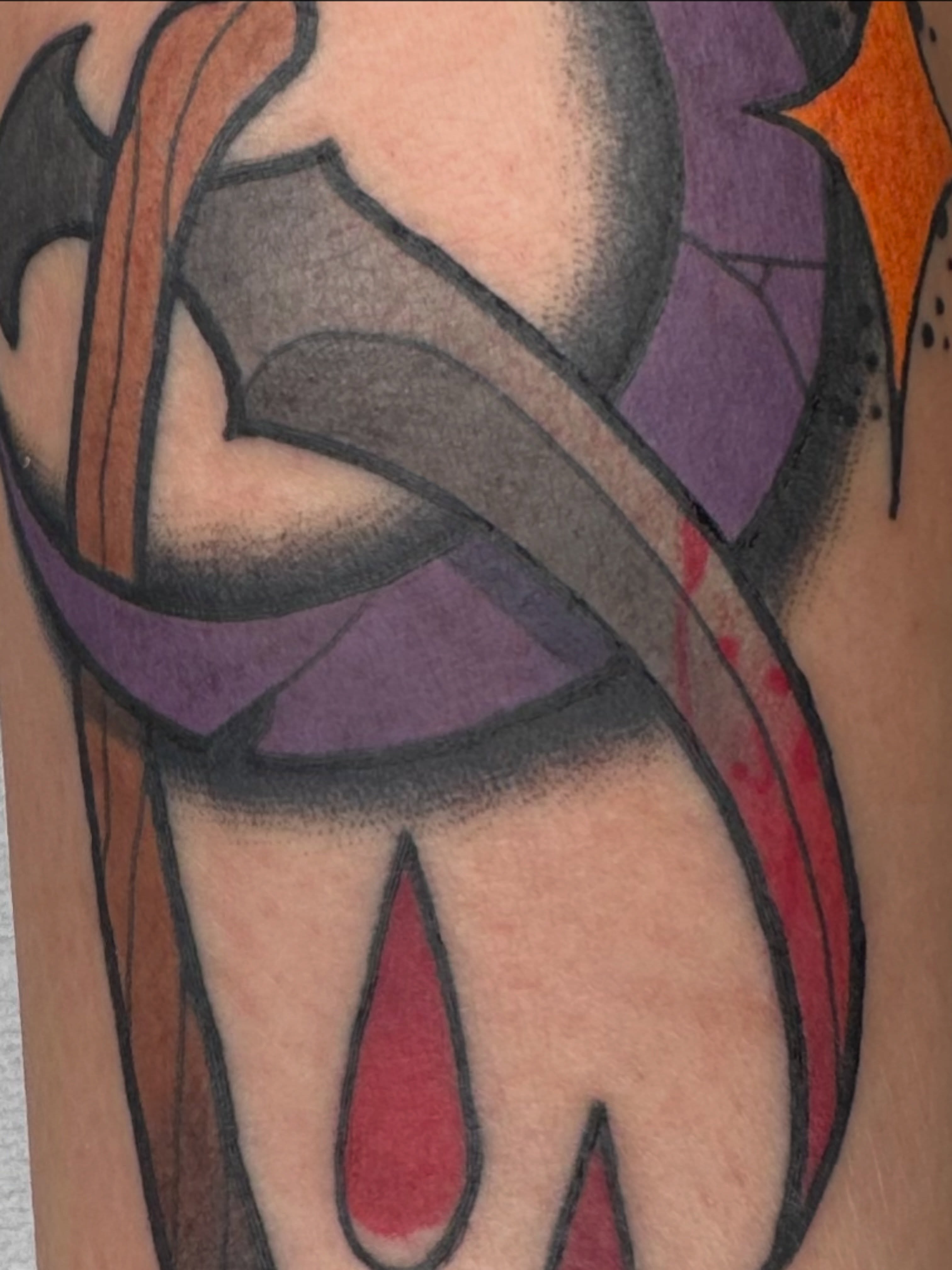 Abstract design geometric tattoo on the forearm by Casket