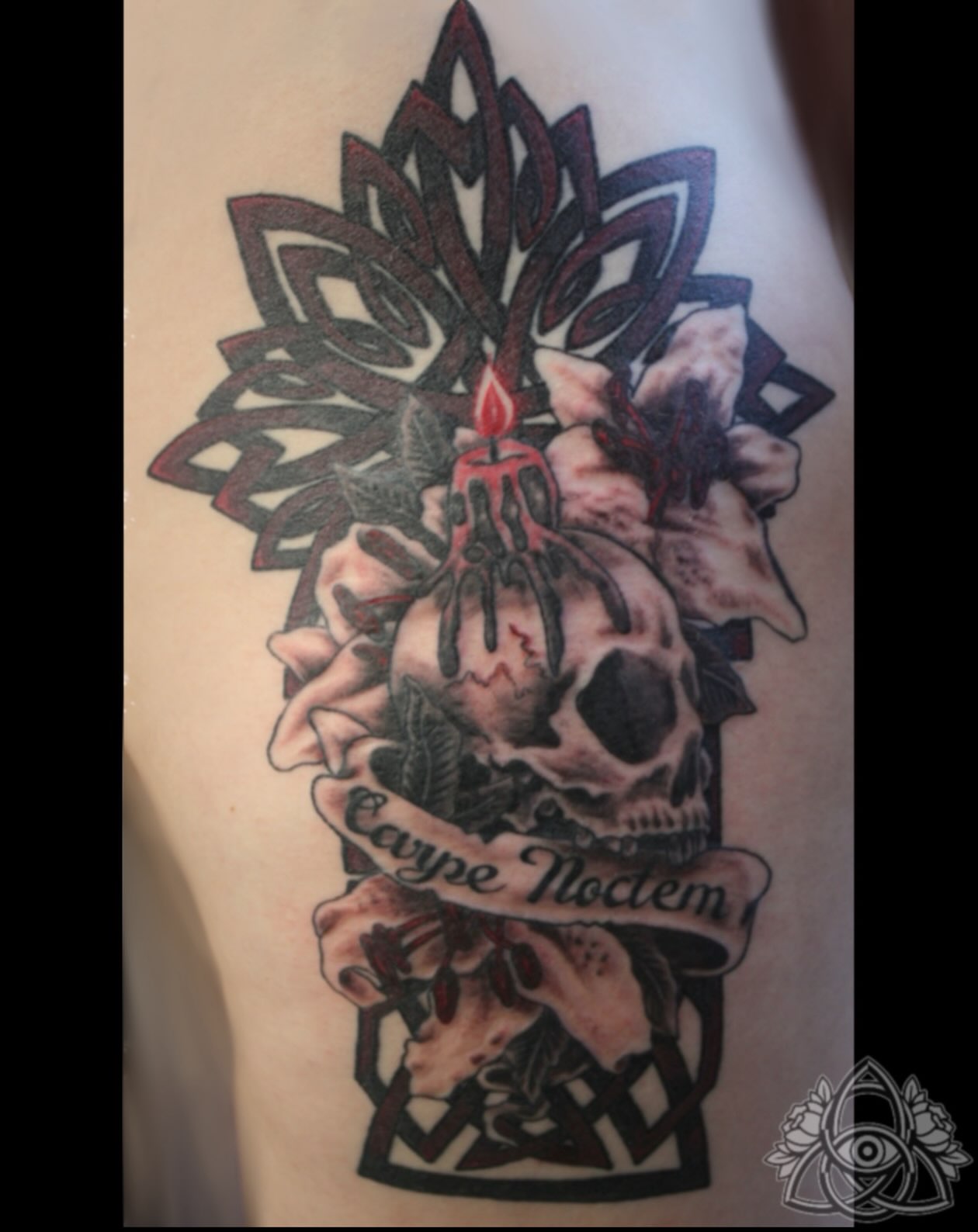 Skull with candle dark realism tattoo by Michael - Tattoo Garden Everett, Everett, Washington