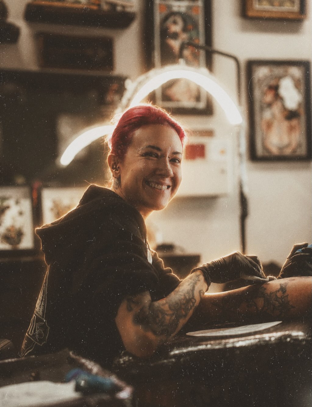 Tattoo artist American traditional tattoo on the upper arm by Kirsten Marsden Ballantyne