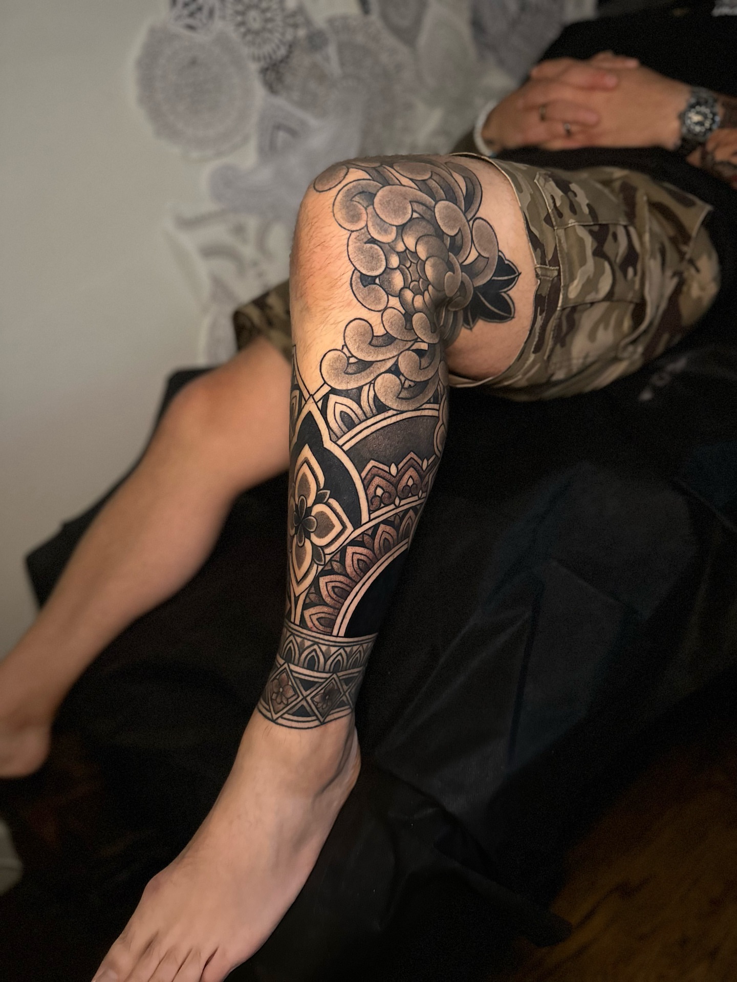 Tattoo by @blackadorn — black_and_grey, ornamental
