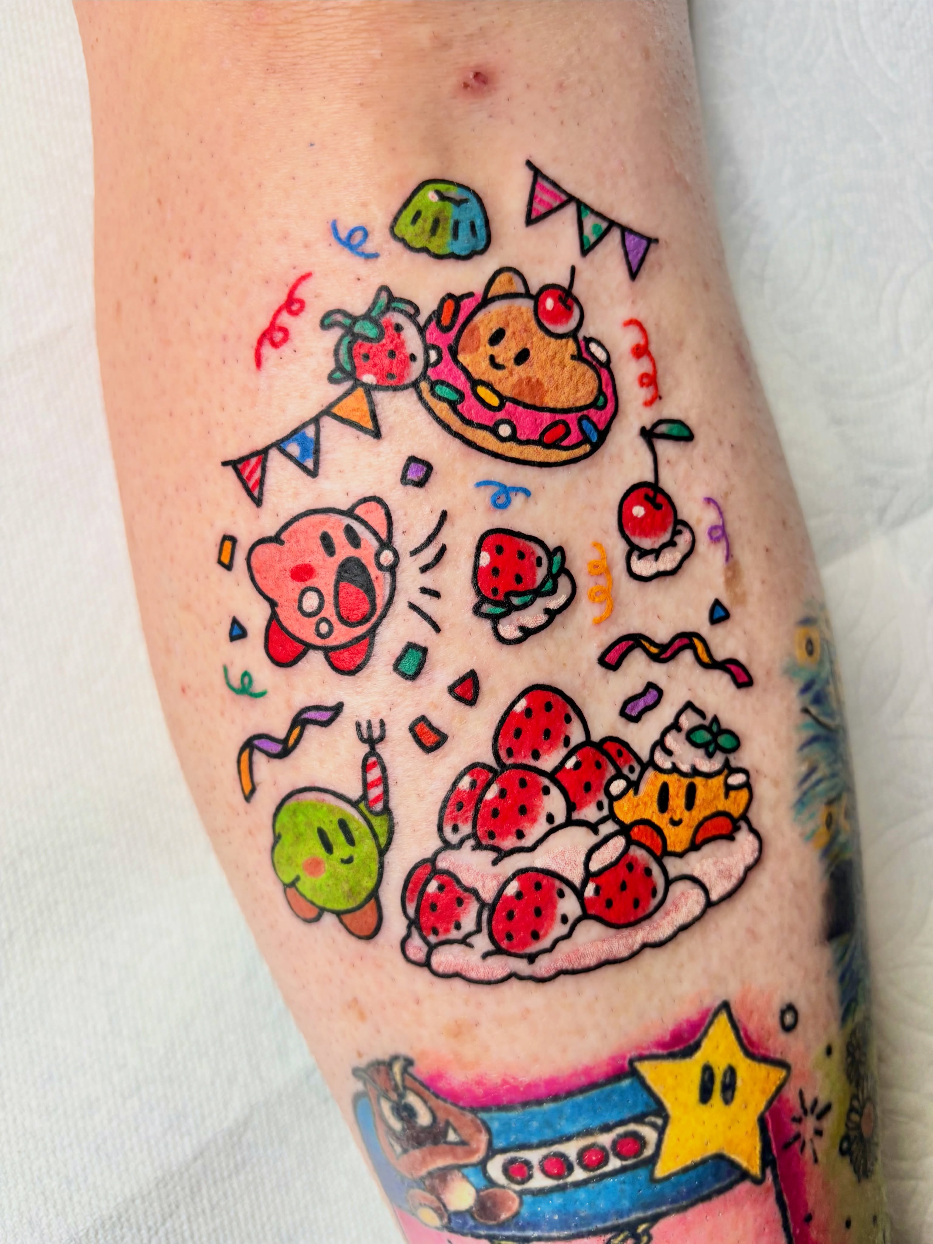 Kawaii characters new school tattoo on the forearm by XINAMON 🔥 시나몬