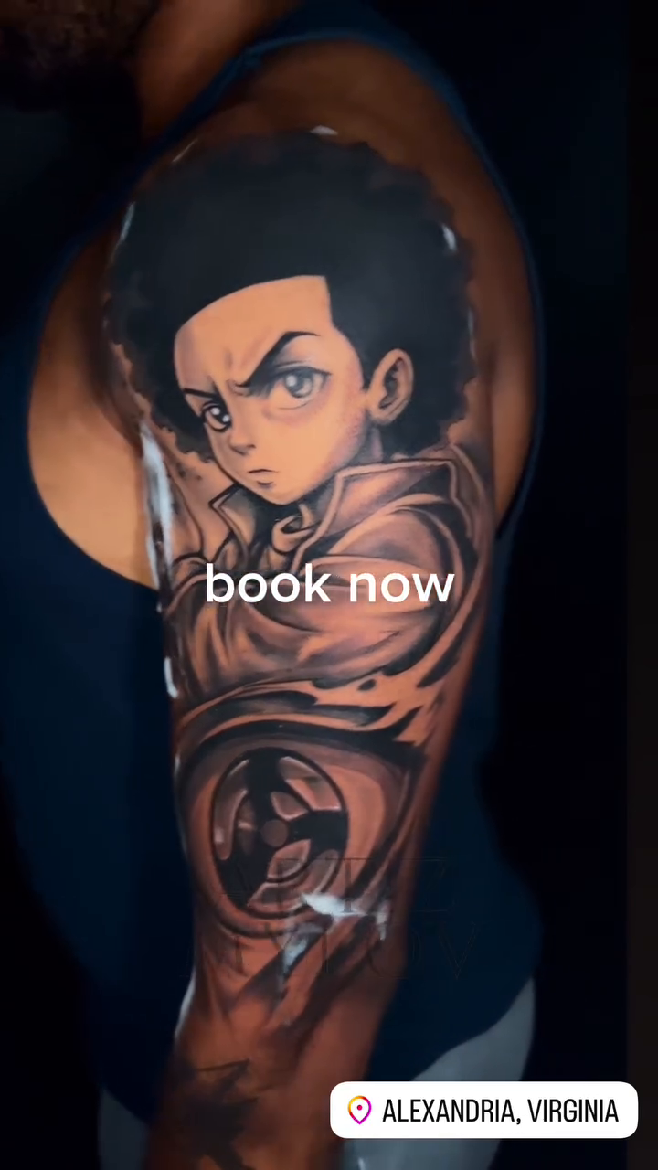 Huey Freeman from The Boondocks anime tattoo by Love