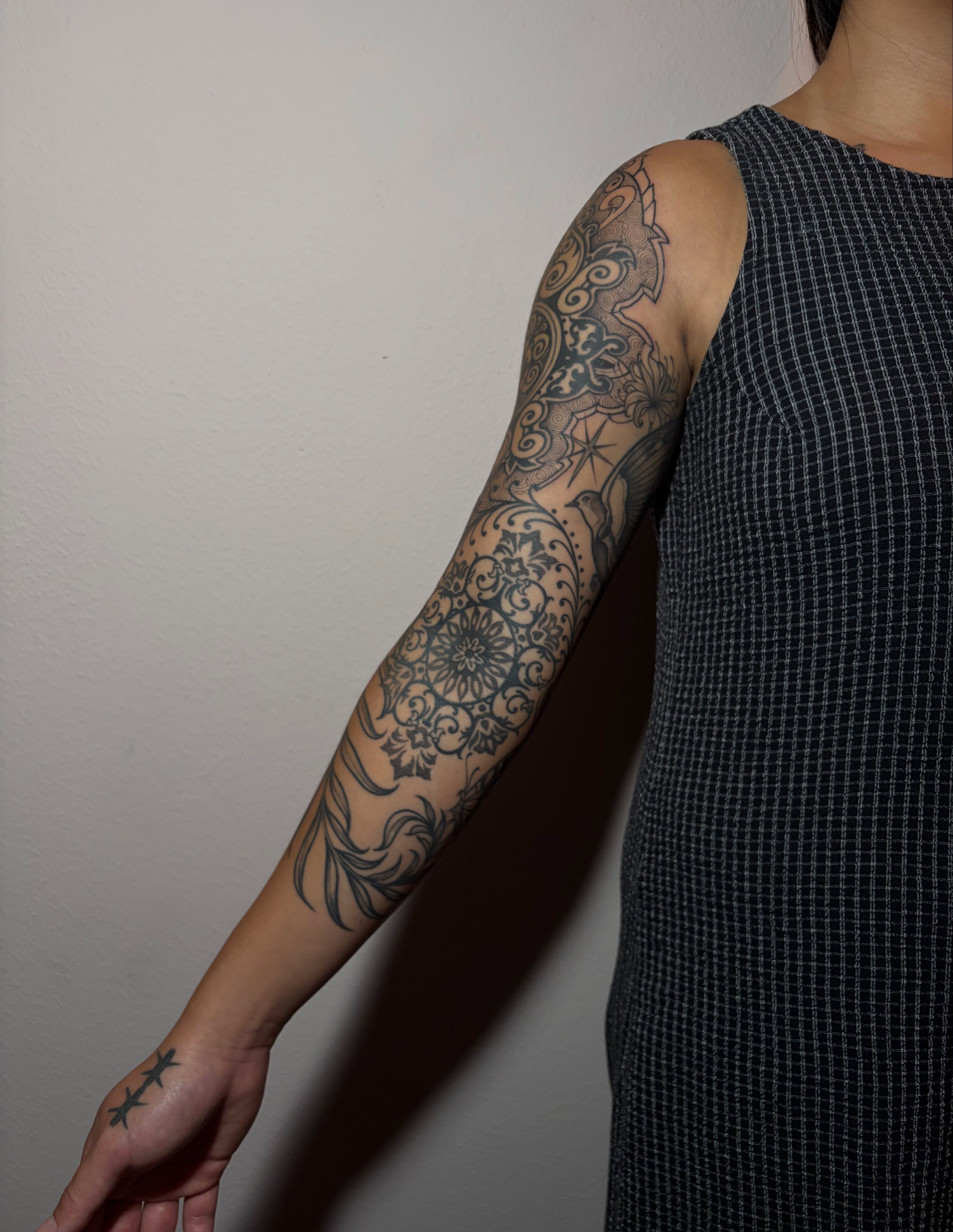Floral mandala ornamental tattoo on the forearm by Danika Brooke 🧿