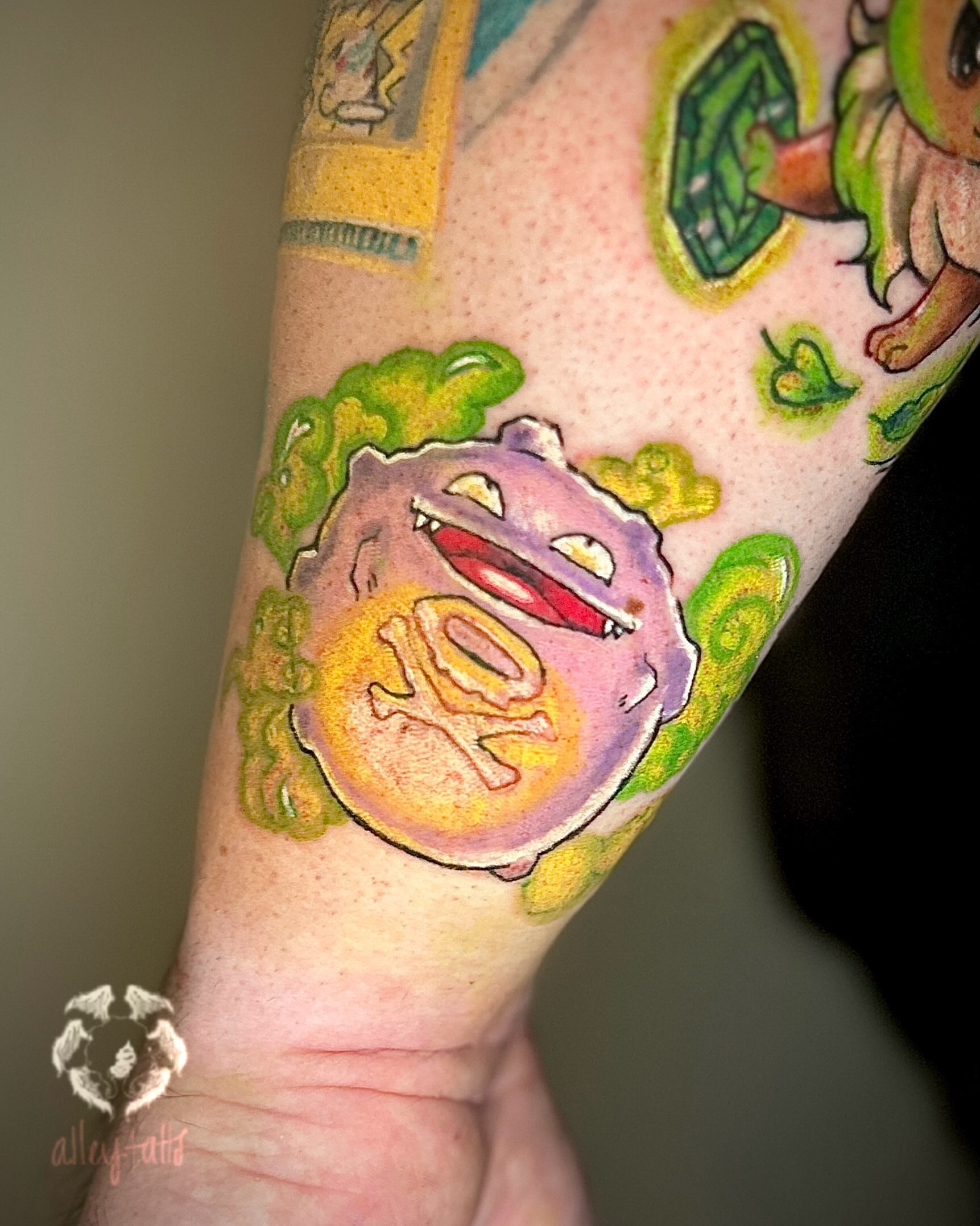 Rattata dotwork tattoo on the forearm by Alex