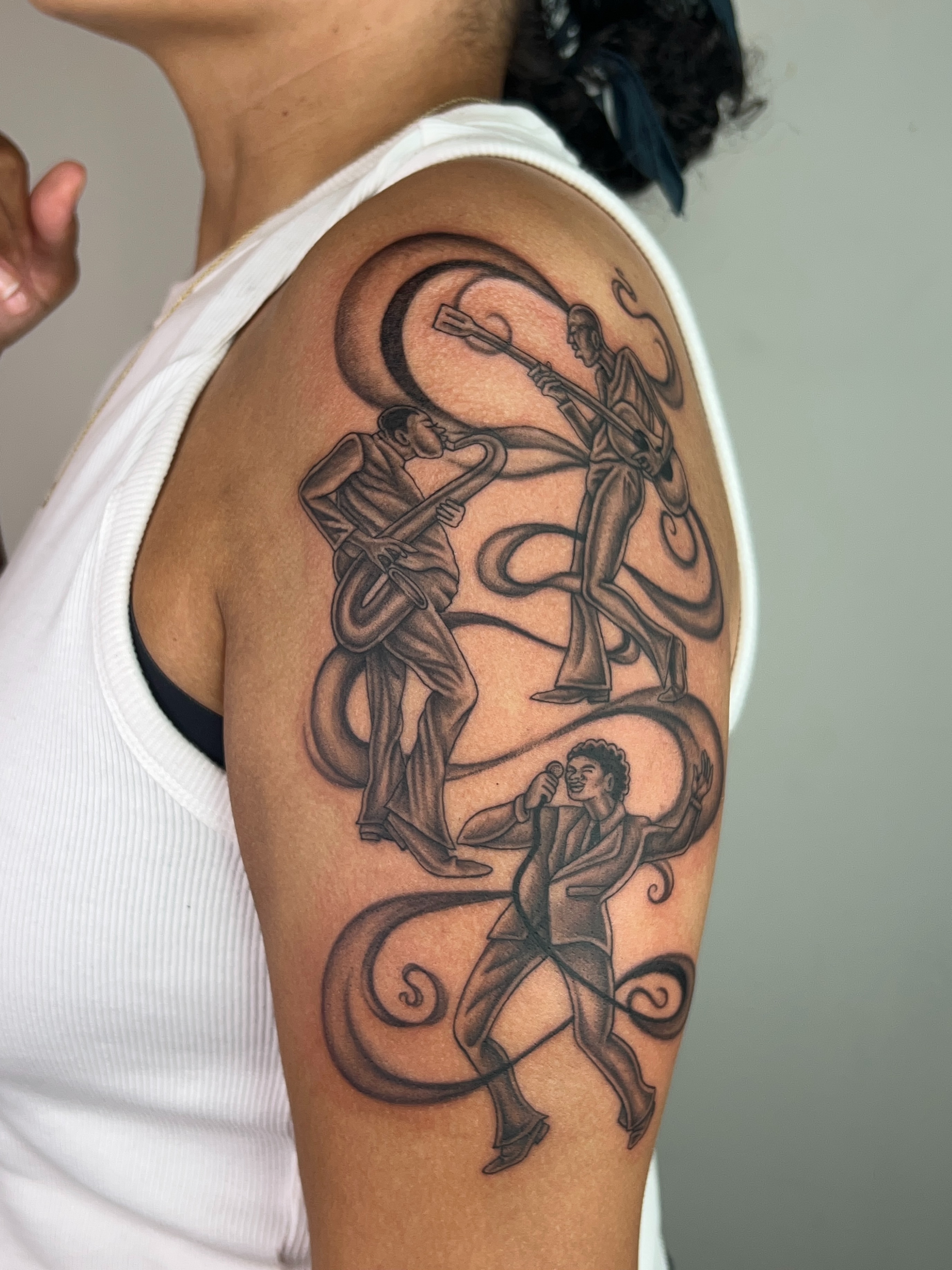 Tattoo by @pokedbyclo — black_and_grey