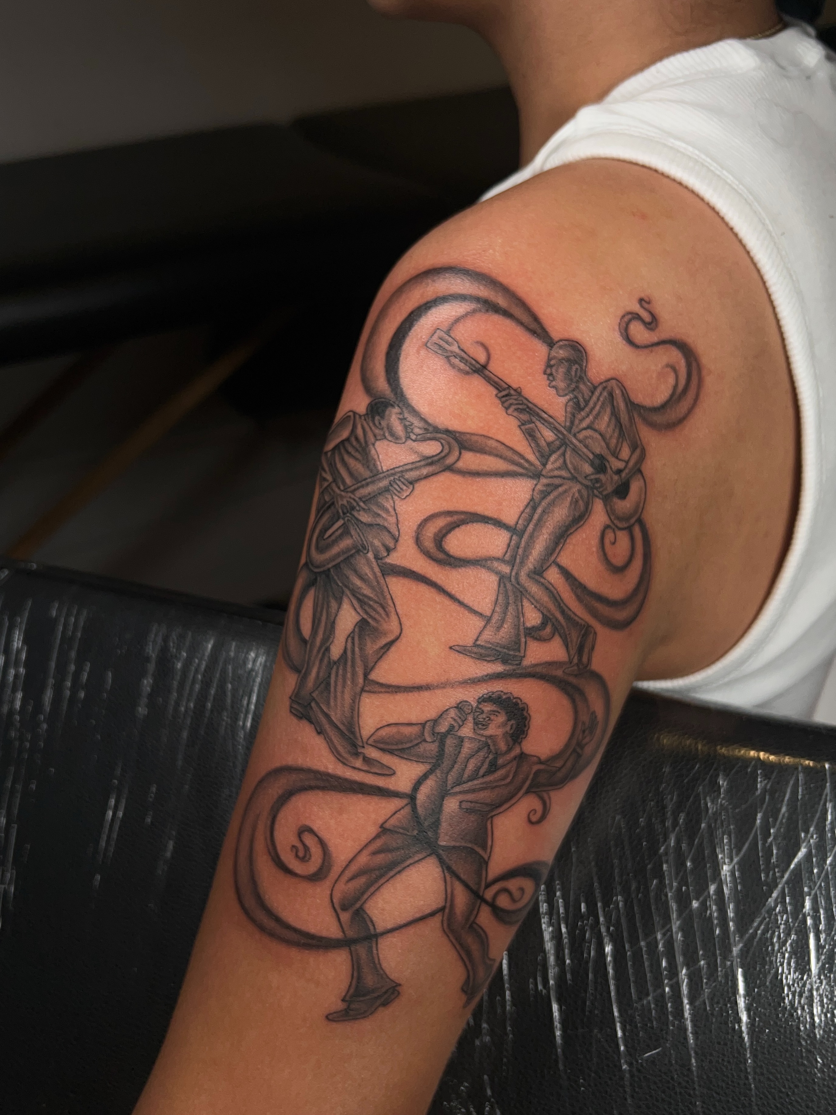 Tattoo by @pokedbyclo — black_and_grey