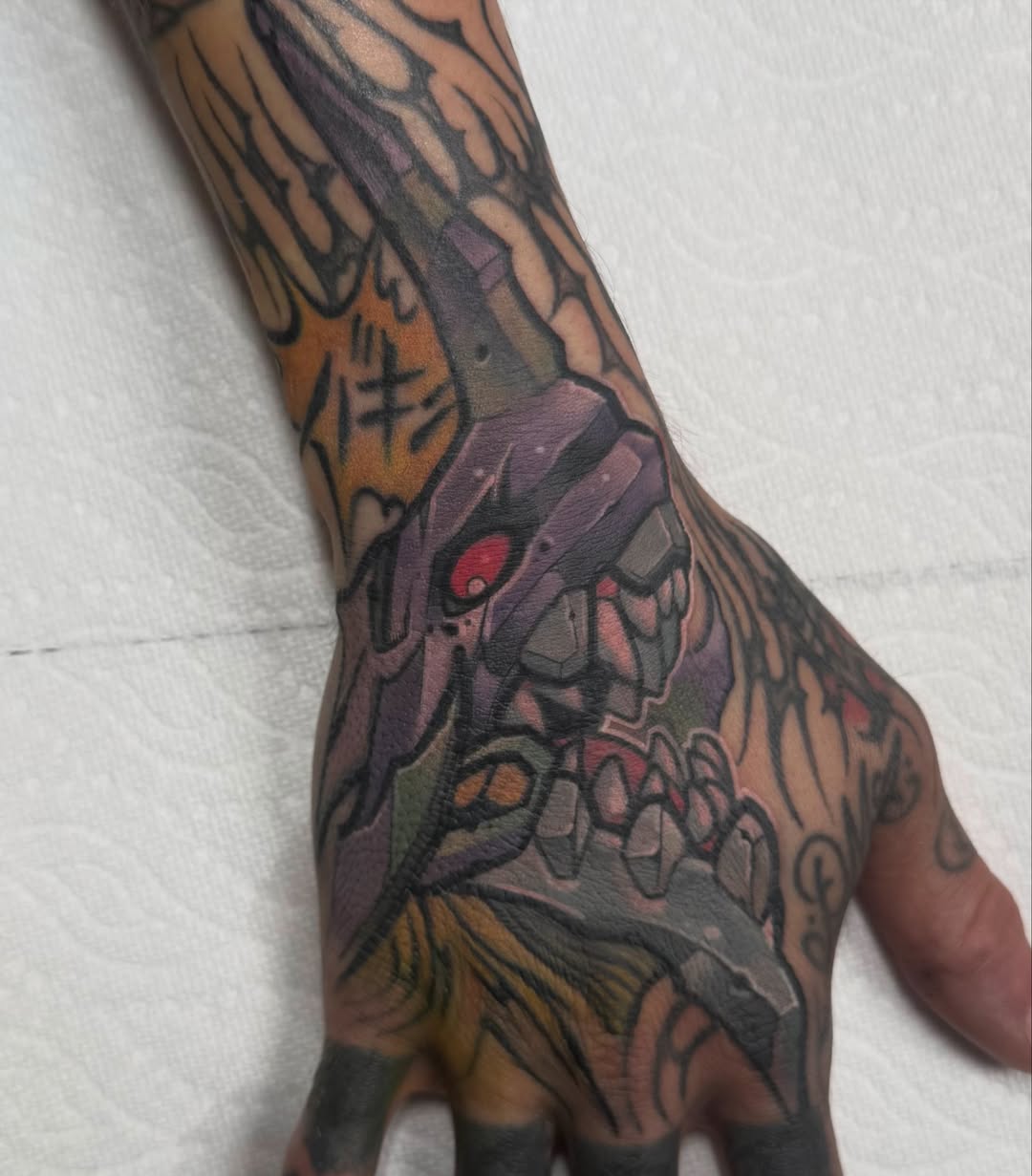 Tattoo by @_jaketattoos — geometric, anime