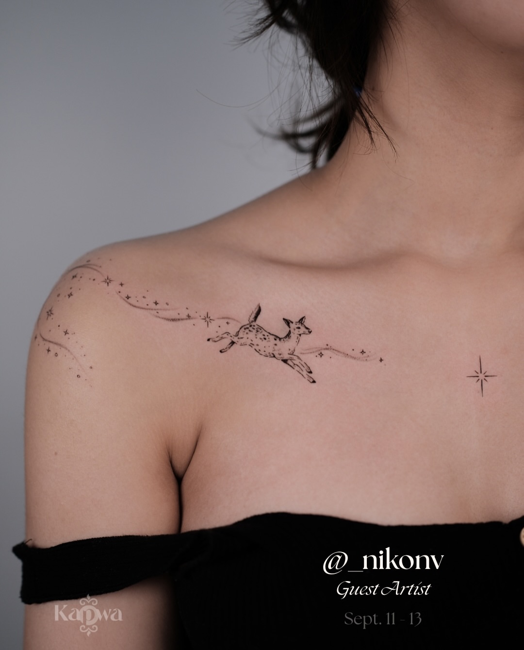 Tattoo by @_nikonv — dotwork, minimalist