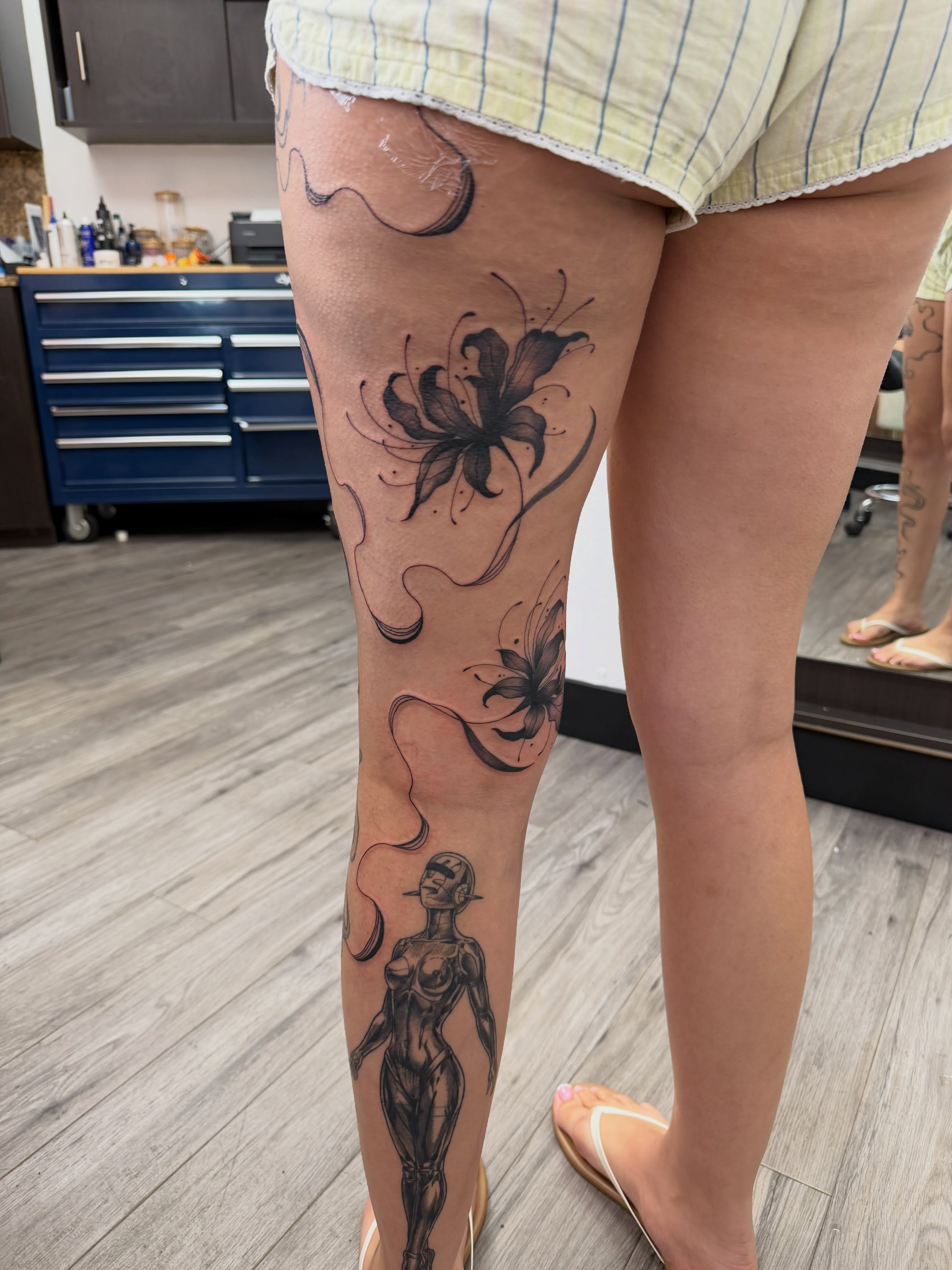 Tattoo by @gluhd_ink — black_and_grey