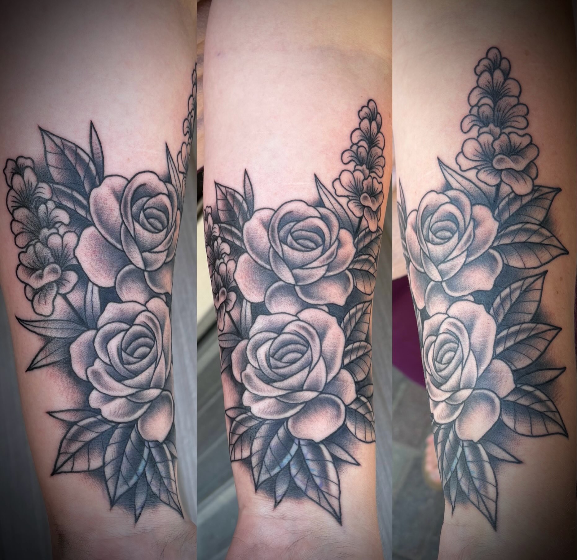 Tattoo by @hardcorn77 — black_and_grey