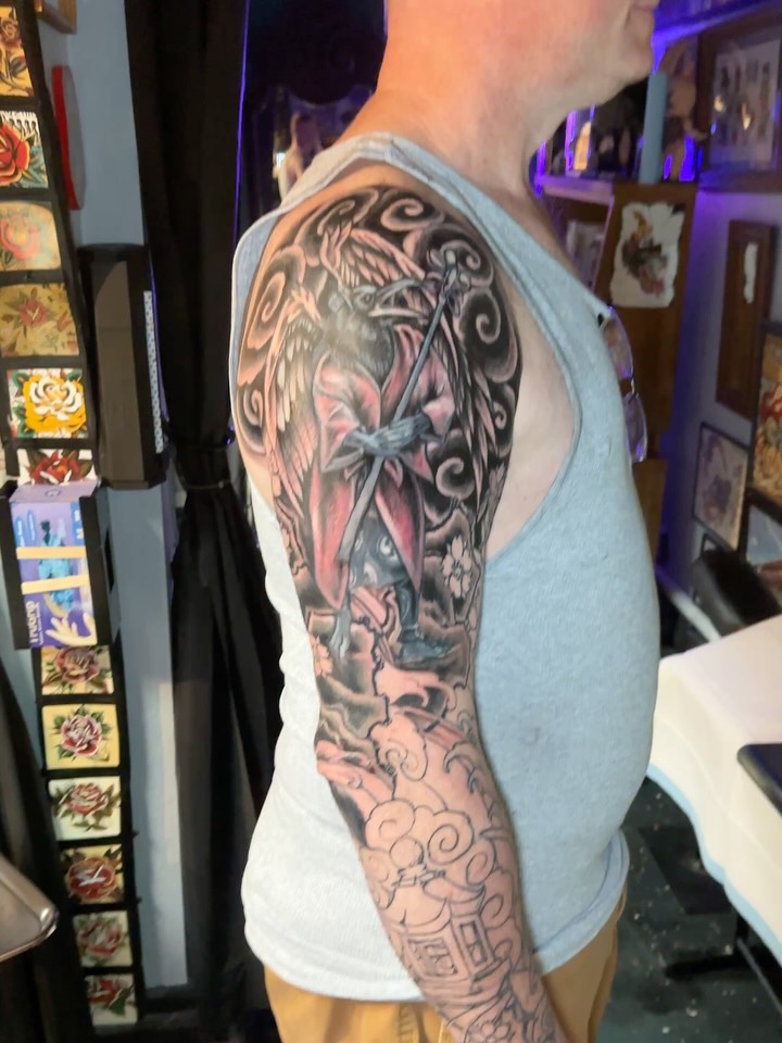 Samurai warrior japanese irezumi tattoo on the back by Matthew Tattooer Harman