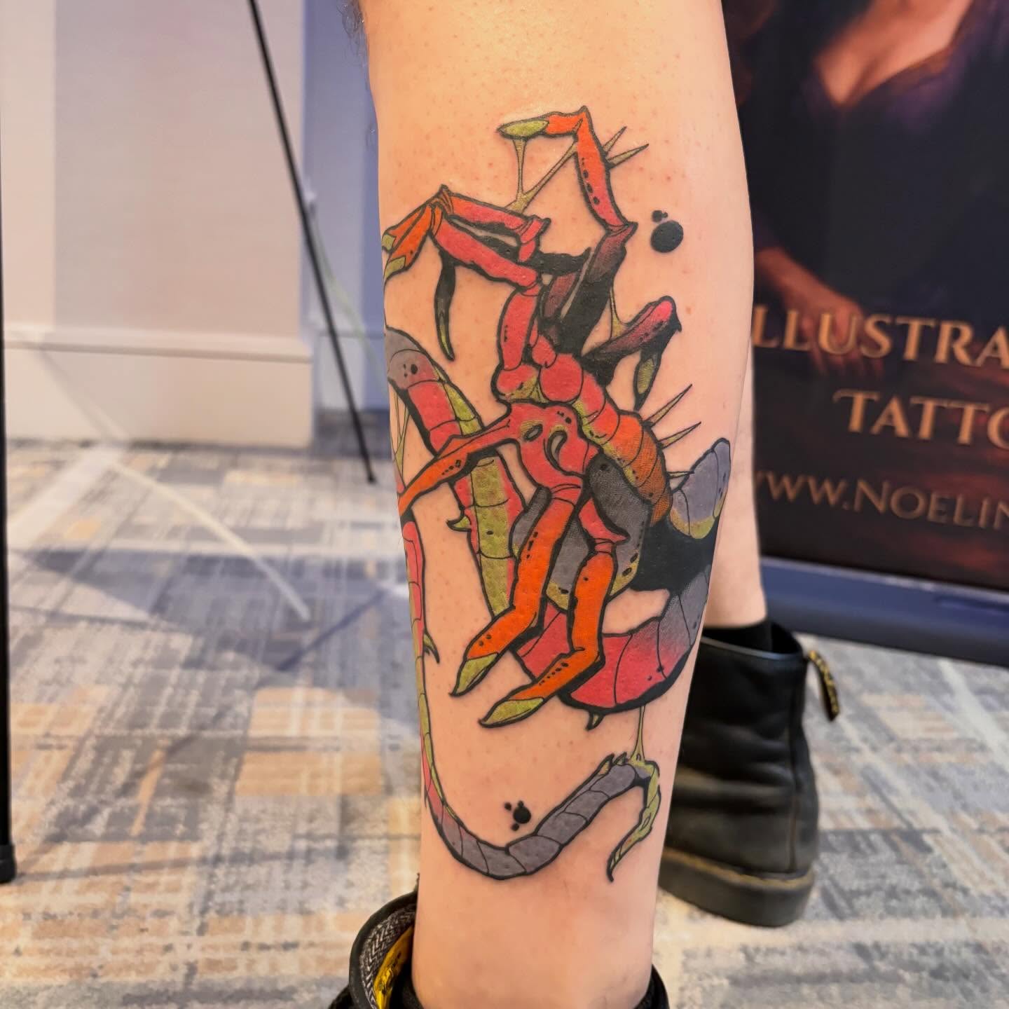 Insect illustrative tattoo on the forearm by Ghost Ham Tattoos