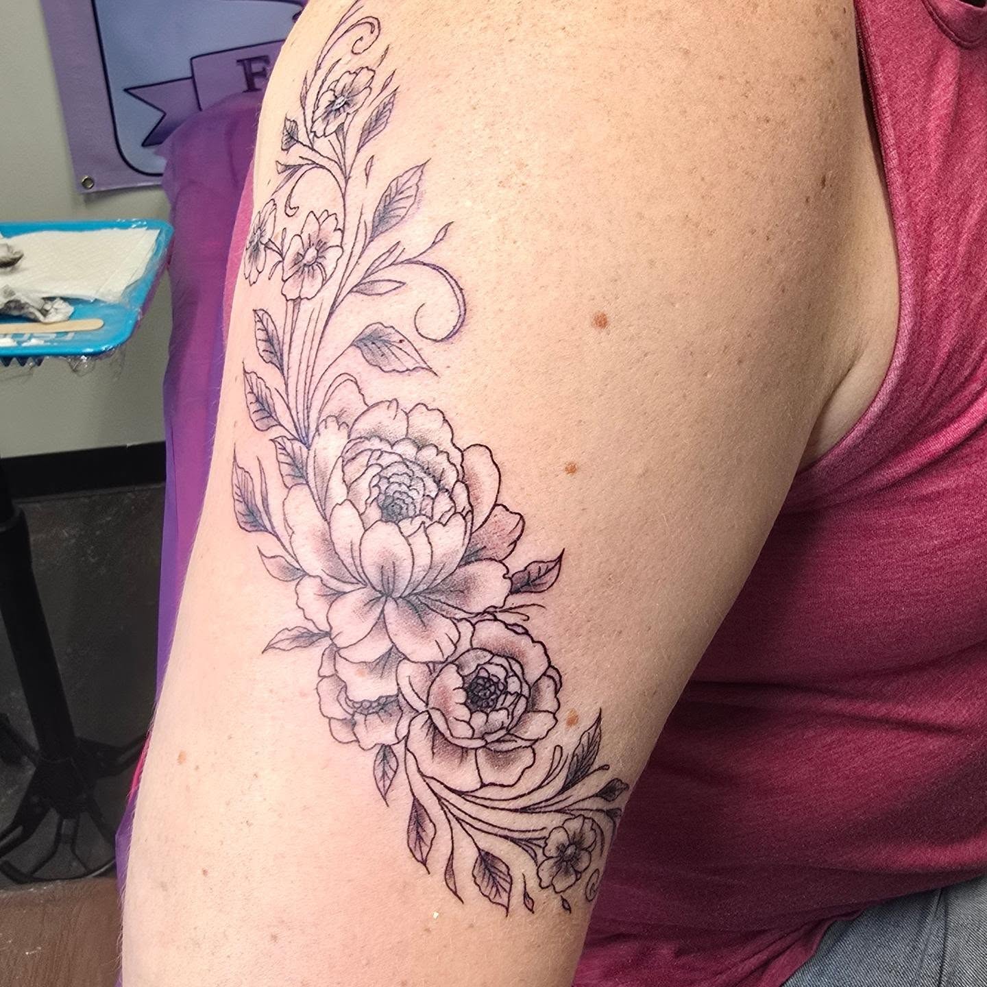 Tattoo by @foxkidstattoos — black_and_grey
