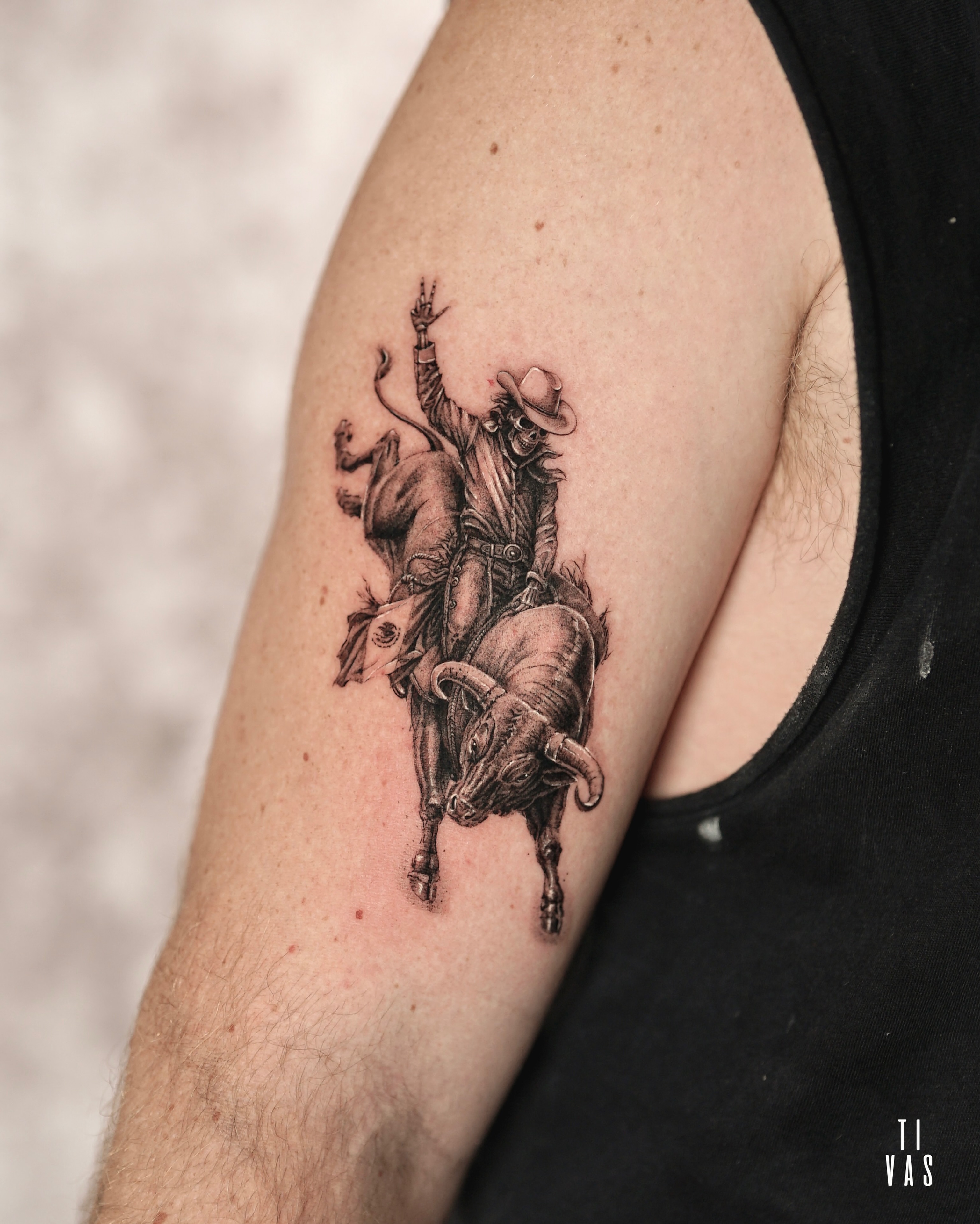 Tattoo by @tivas — black_and_grey