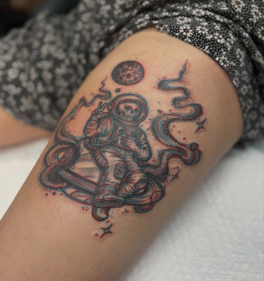 Tattoo by @genevieveink — dotwork, realism