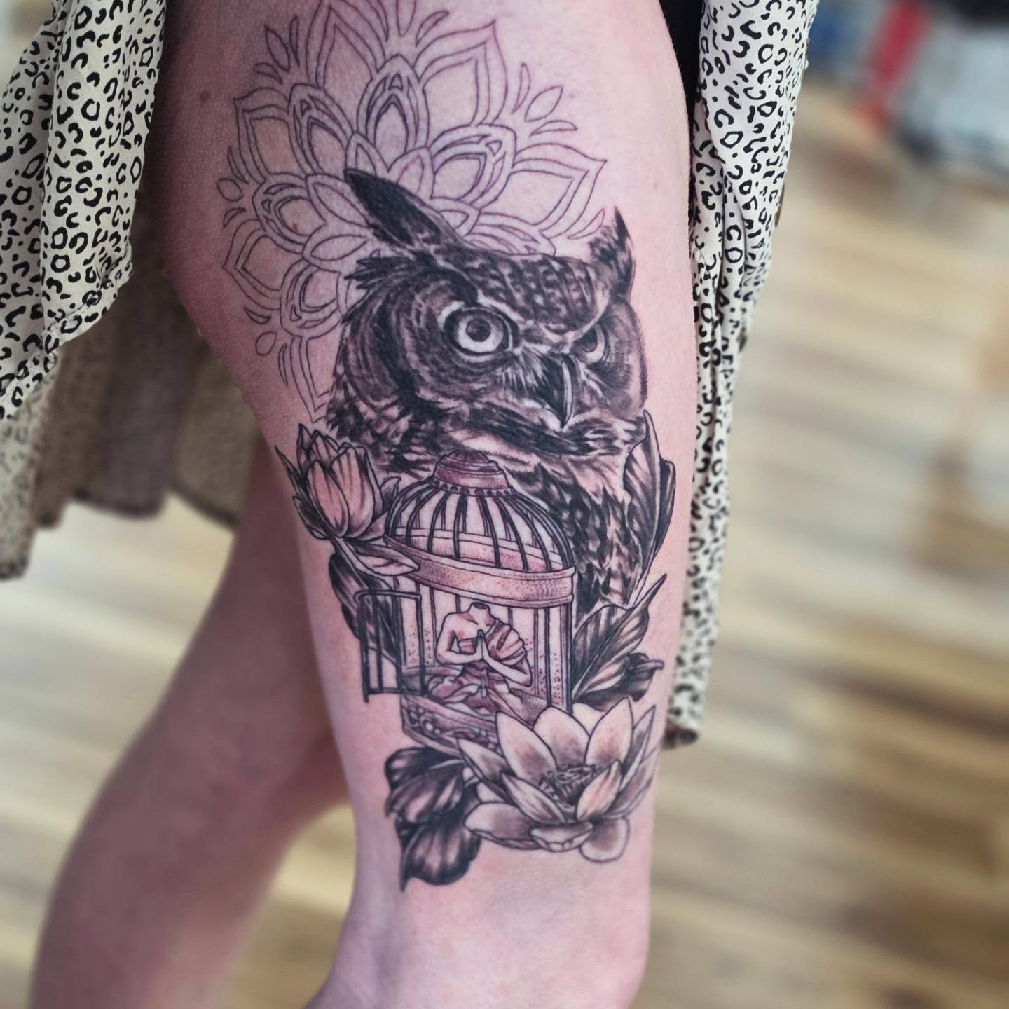 Tattoo by @colleen_does_tattoos — black_and_grey, realism