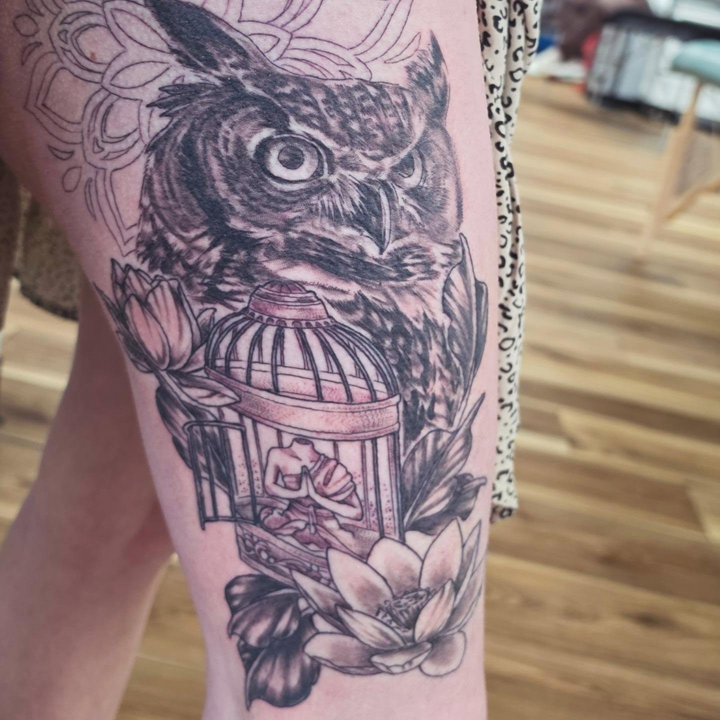 Tattoo by @colleen_does_tattoos — black_and_grey, realism