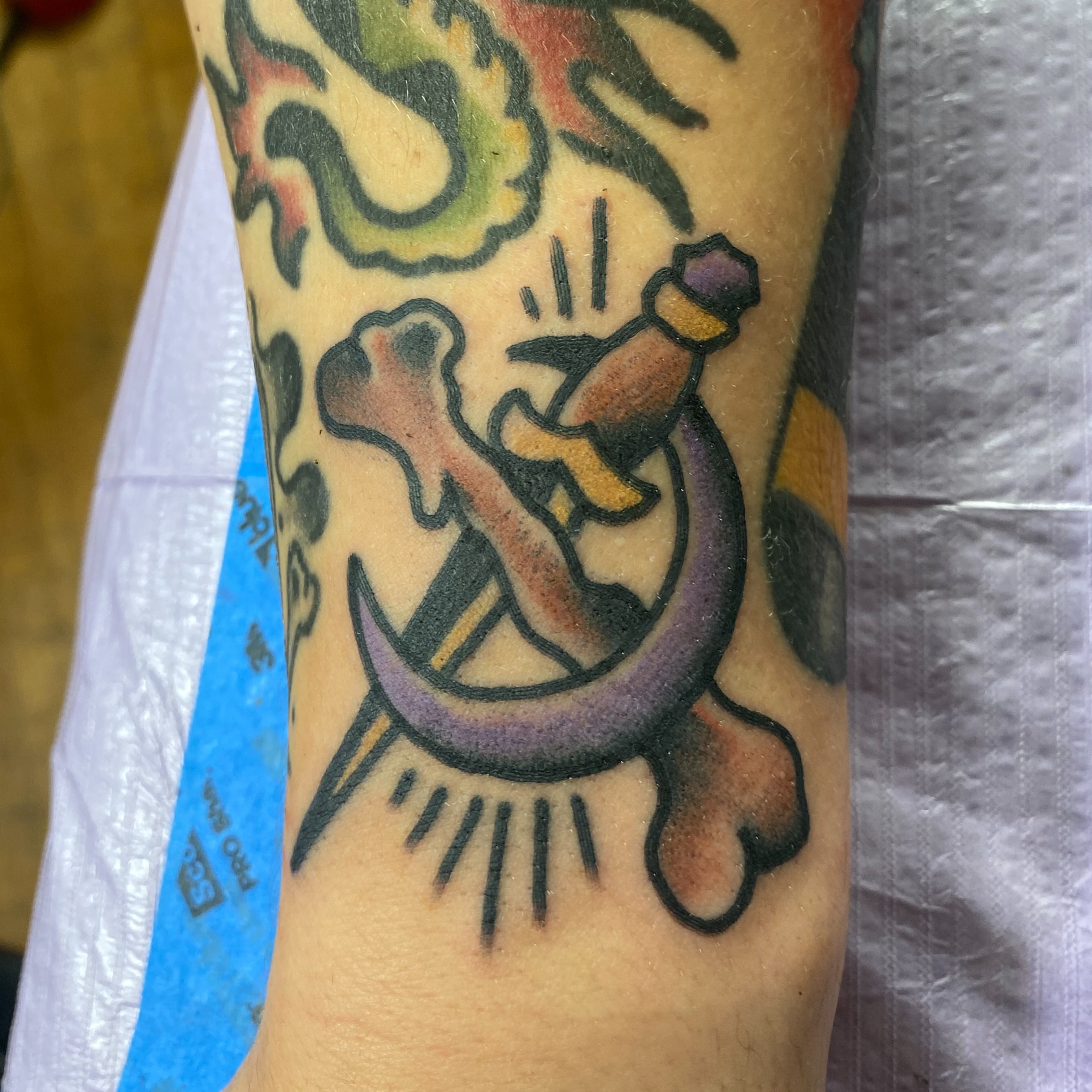Tattoo by @brucevtattoo — american_traditional, dotwork