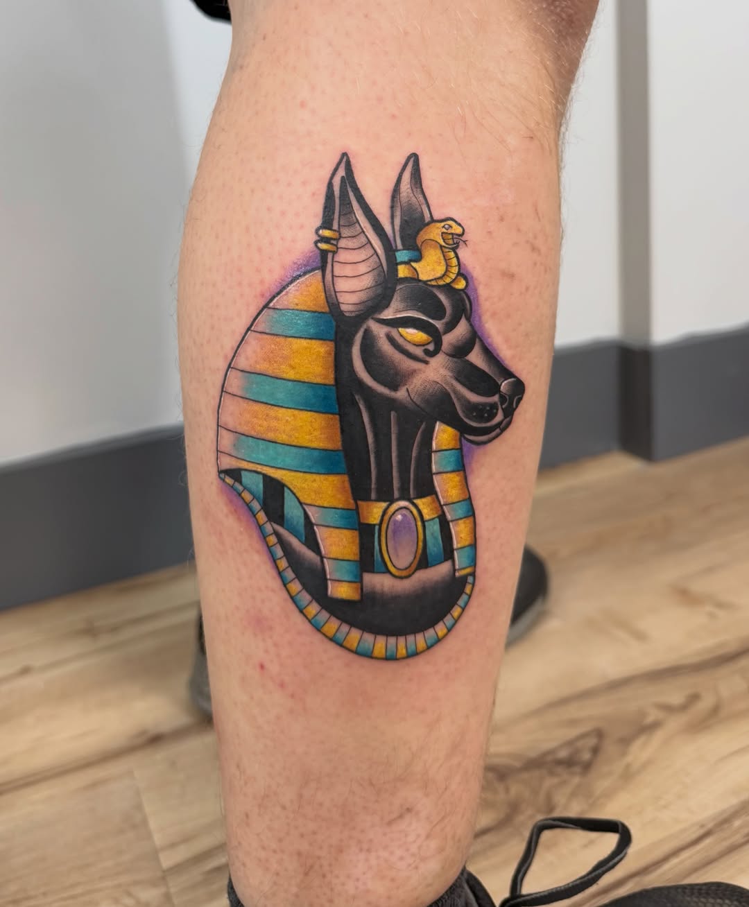 Ancient egyptian deity American traditional tattoo on the forearm by kobeigh