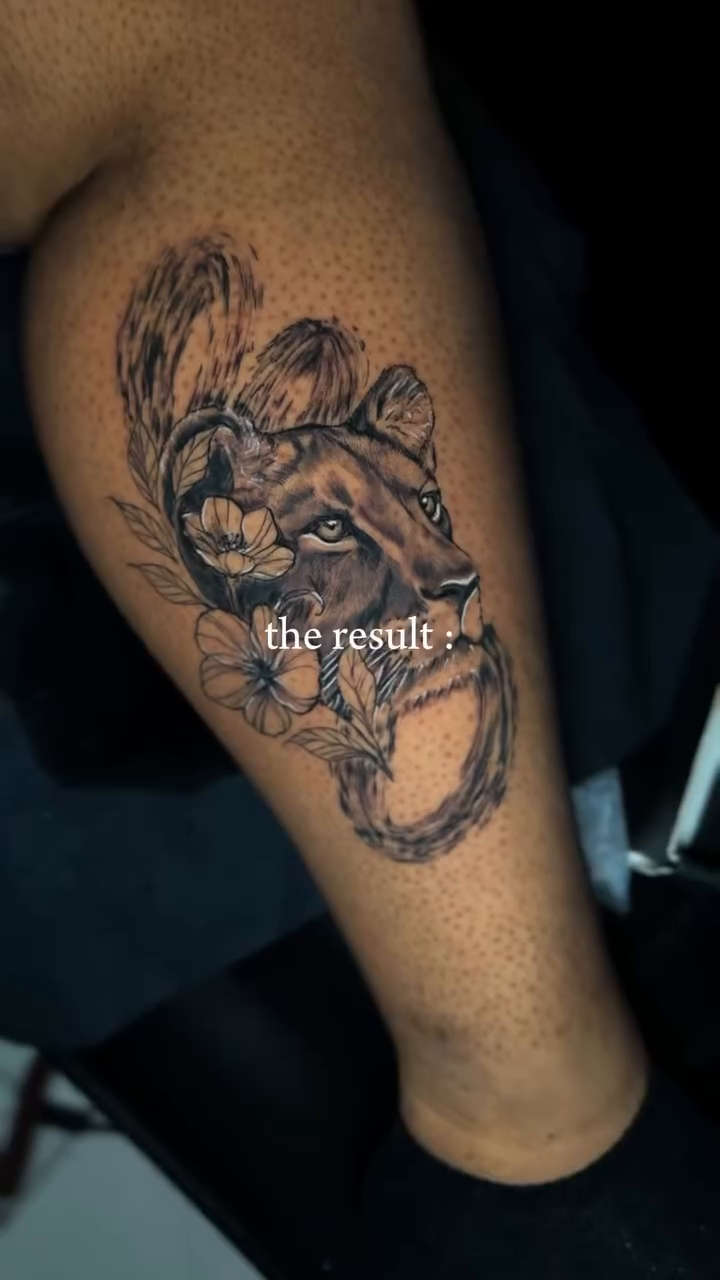 Squirrel with flowers realism tattoo by Porshamonie' THE Tattoo ARTIST