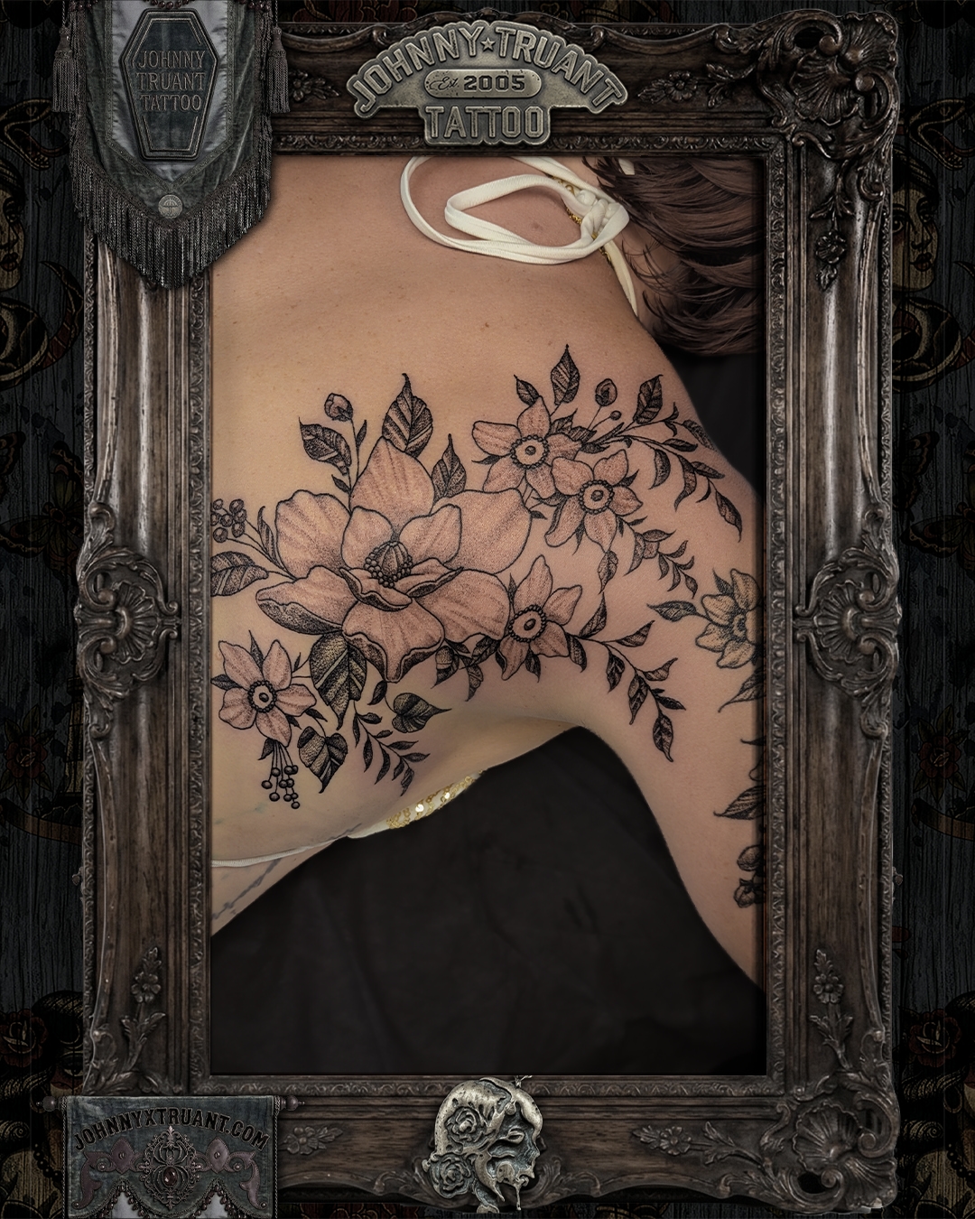 Tattoo by @johnnyxtruant — black_and_grey