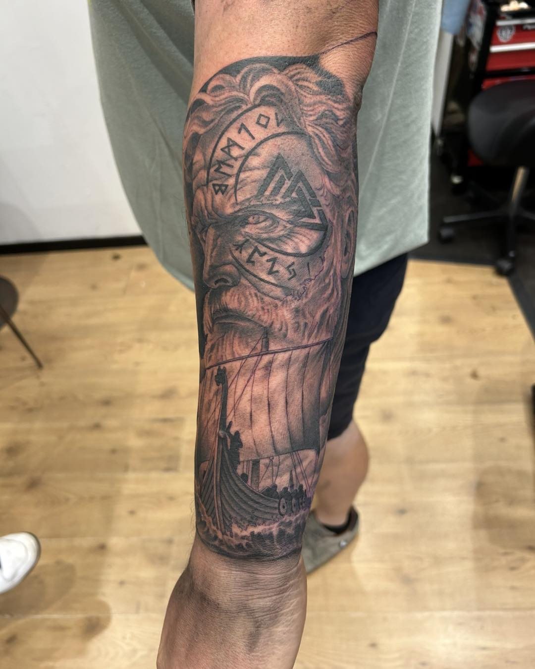 Tattoo by @darren_room5_spencer — black_and_grey, realism