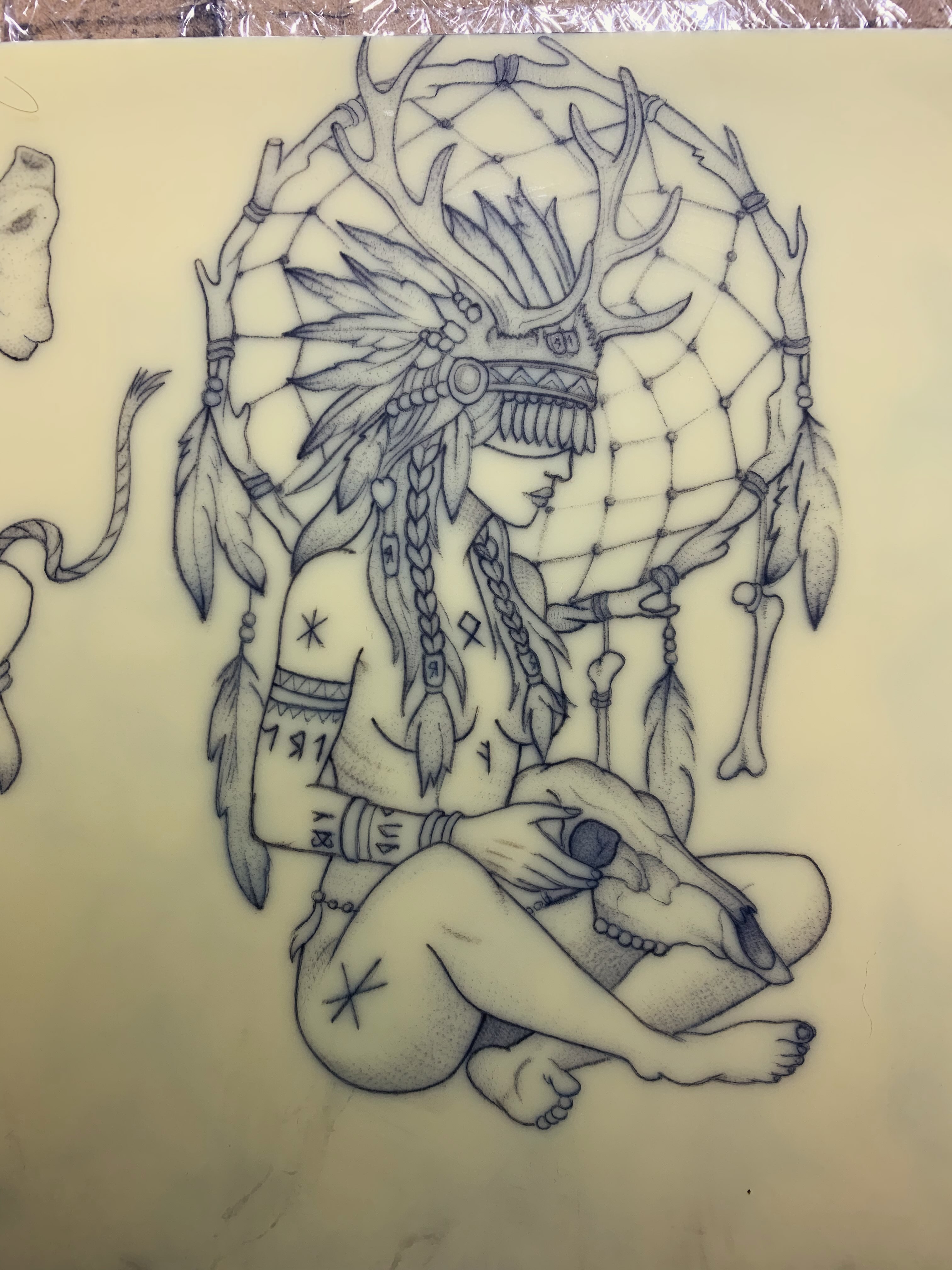 Tattoo by @_cats_and_tatts_ — dotwork, tribal