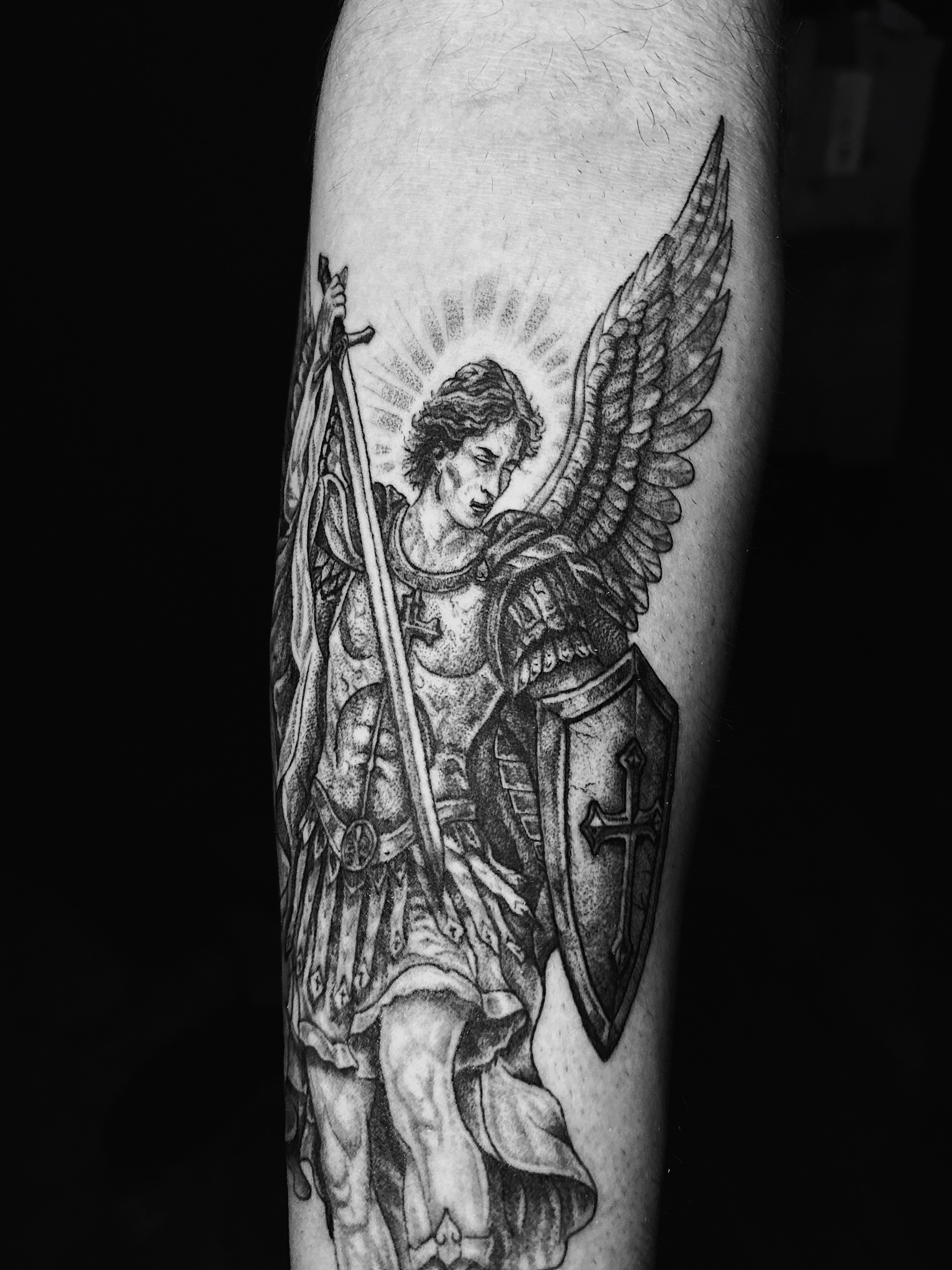 Tattoo by @lukeybtattoo — black_and_grey, realism