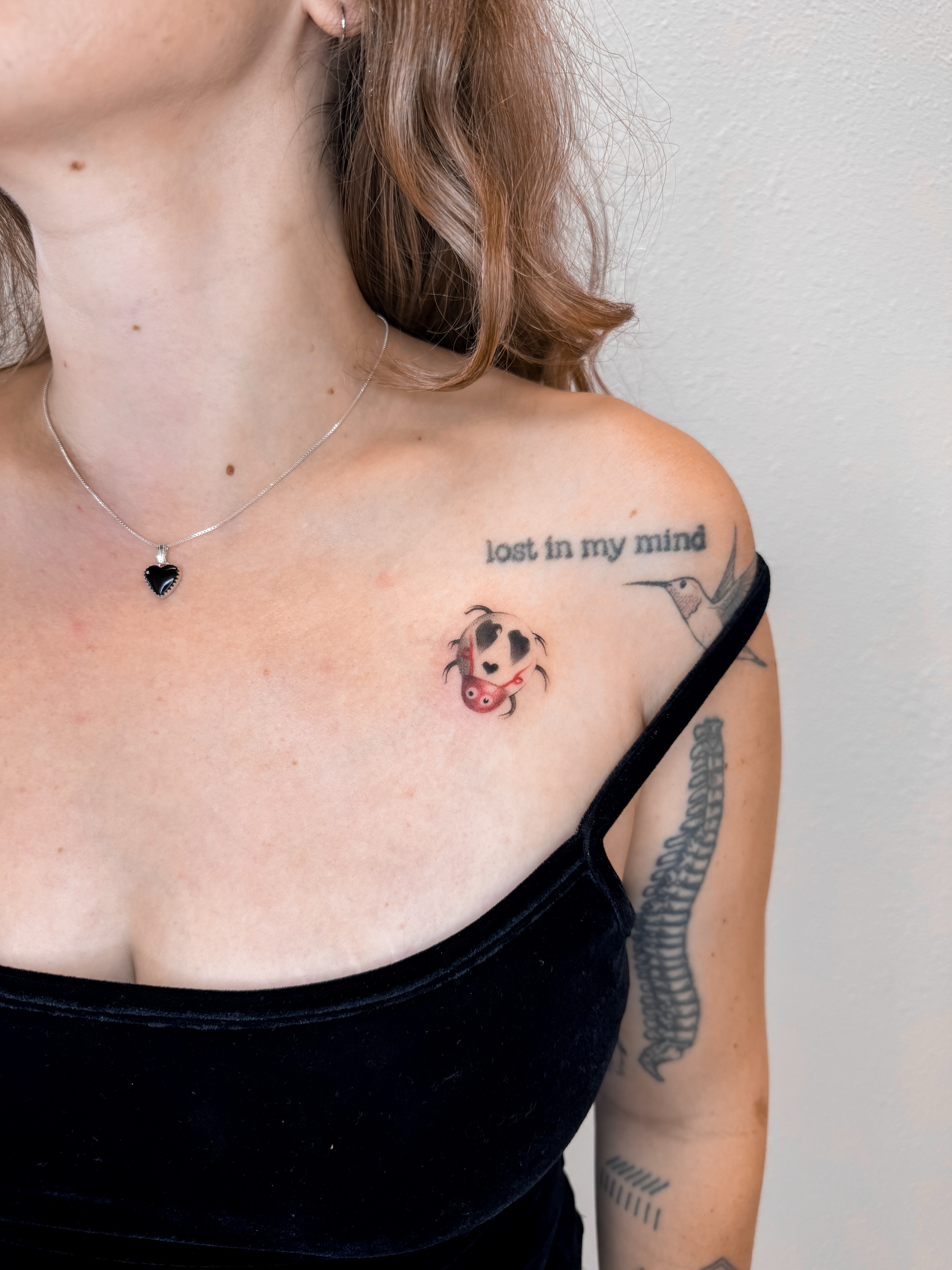Bug realism tattoo on the chest by Rylee