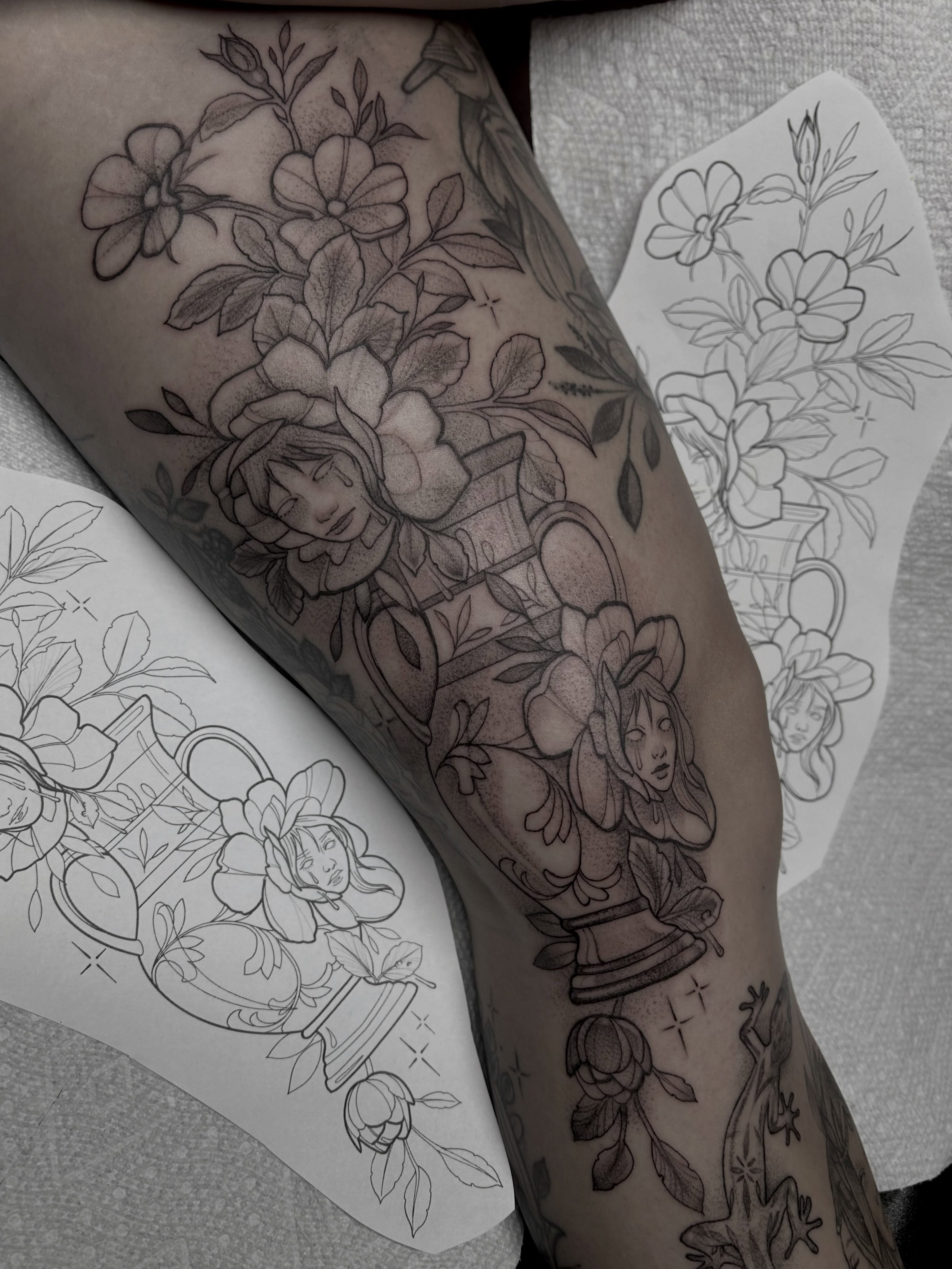 Tattoo by @lovelytattooing — black_and_grey, realism