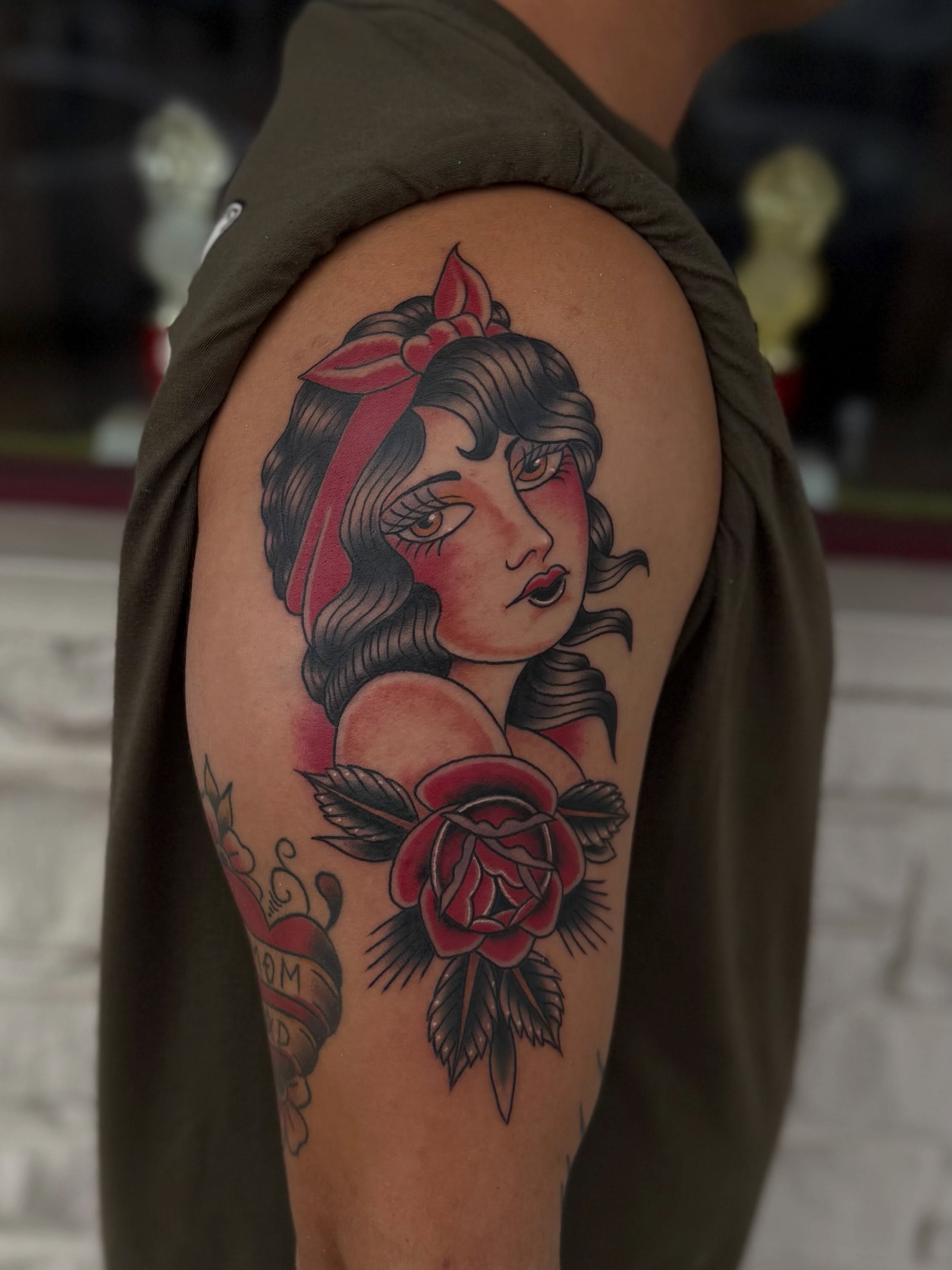 Tattoo by @sharon_skinart — american_traditional, realism