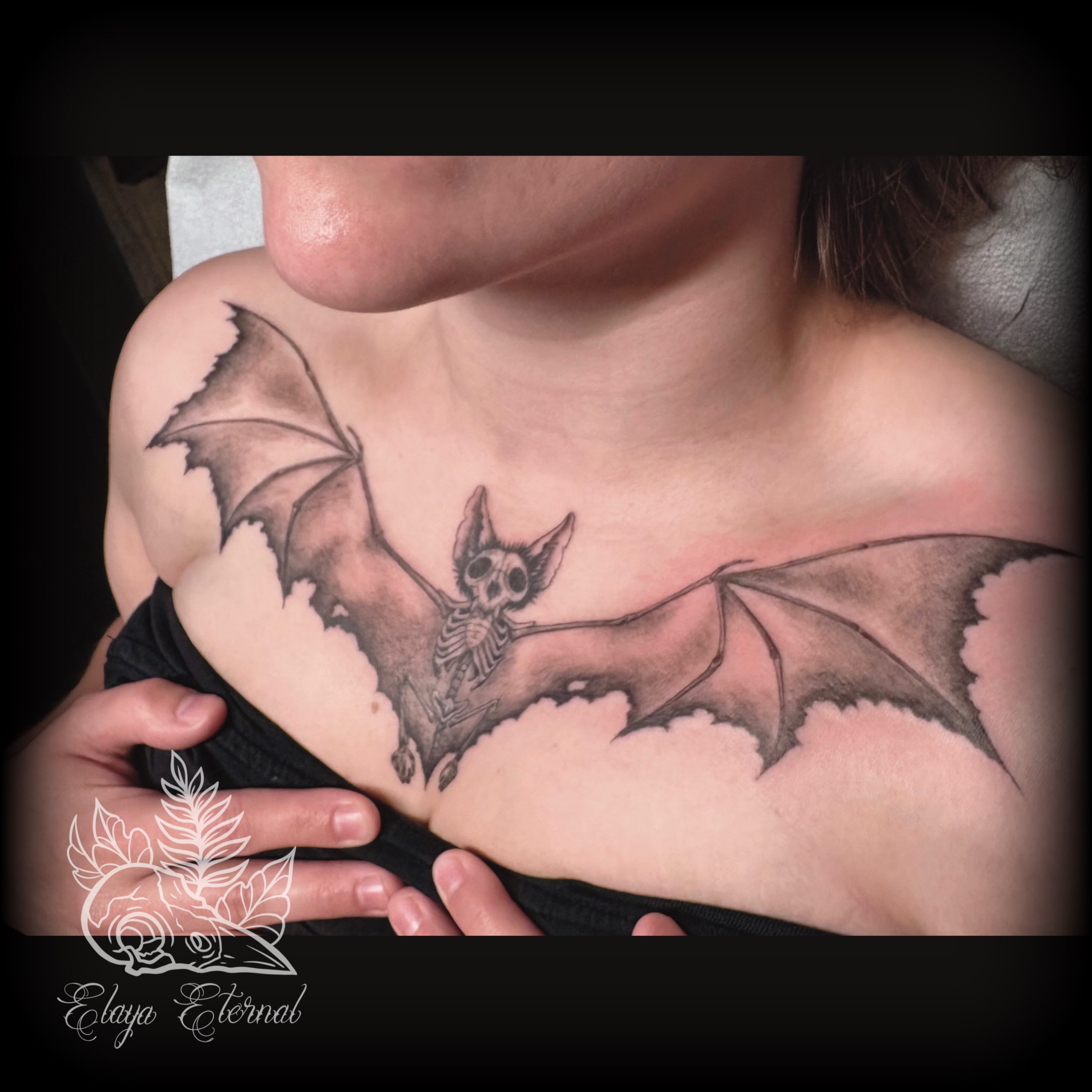 Tattoo by @elaya.tattoo.artistry — black_and_grey