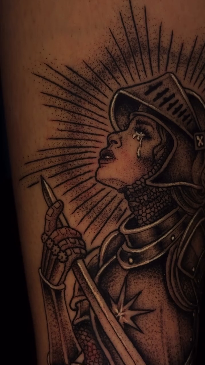 Joan of Arc realism tattoo by star🪭