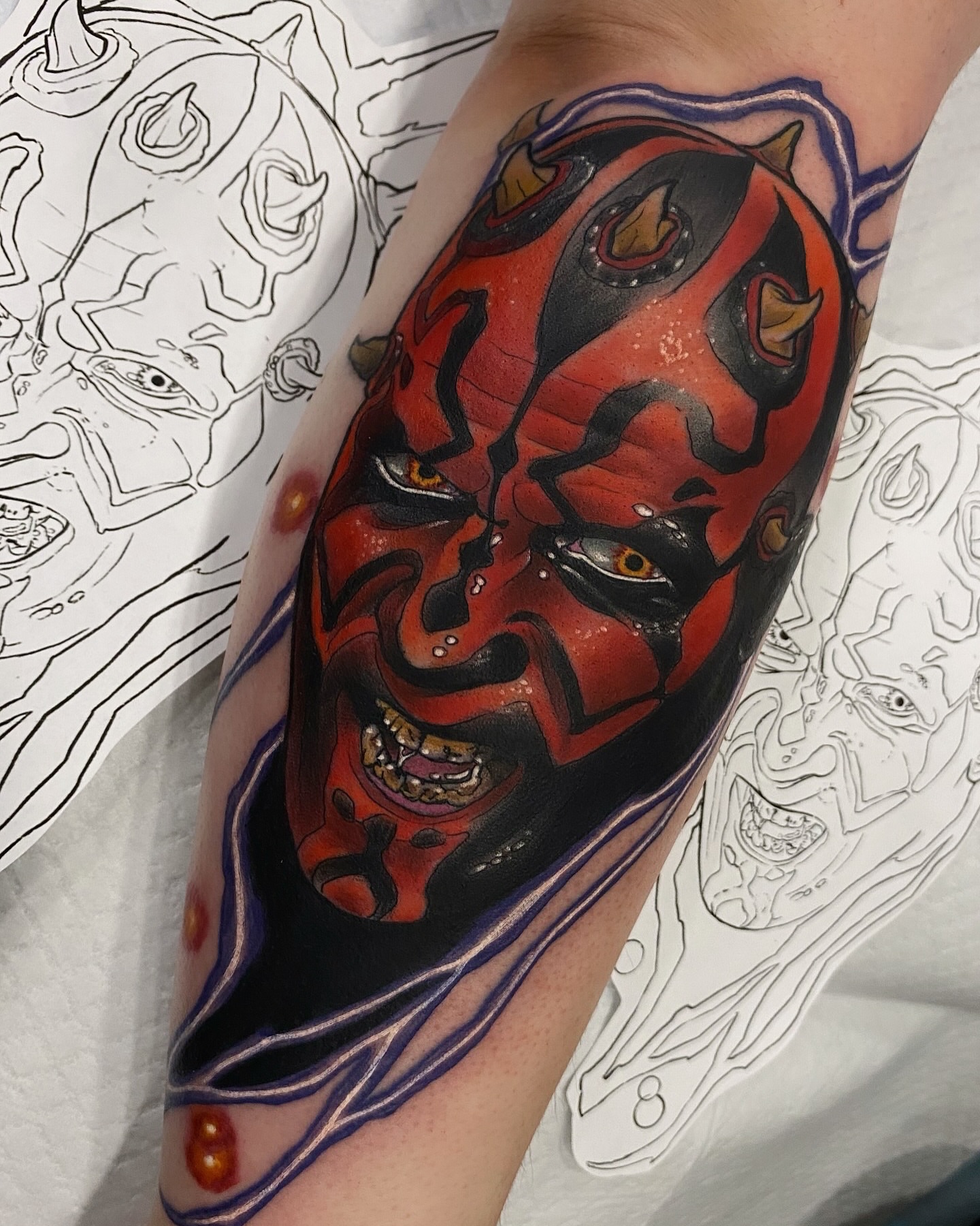 Darth maul dark realism tattoo on the forearm by 🍃  𝑳𝒆𝒆 𝑴𝒖𝒍𝒍𝒆𝒏  🍂, Seattle, Washington