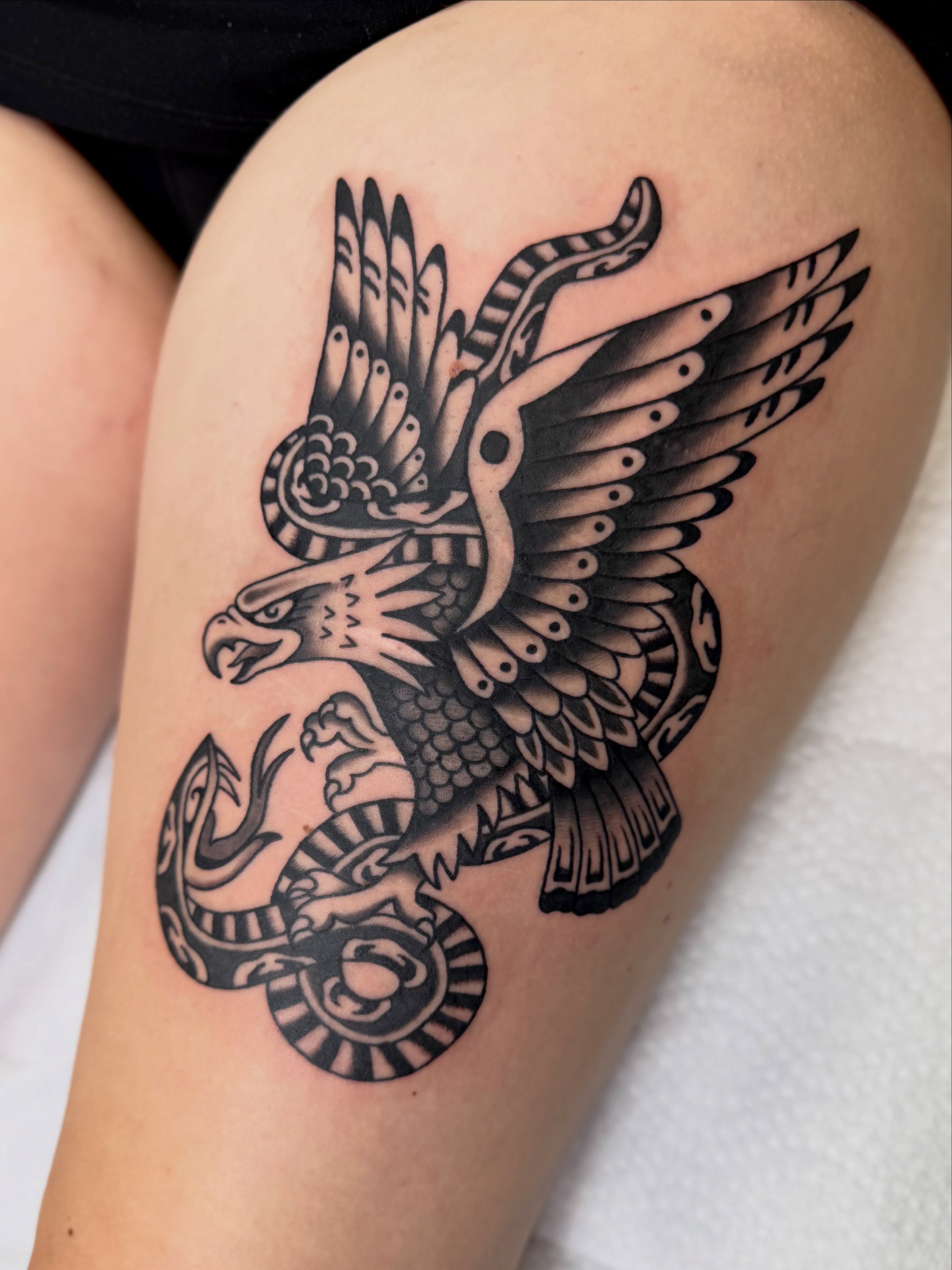 Tattoo by @toniaraye_tattoo — black_and_grey, tribal