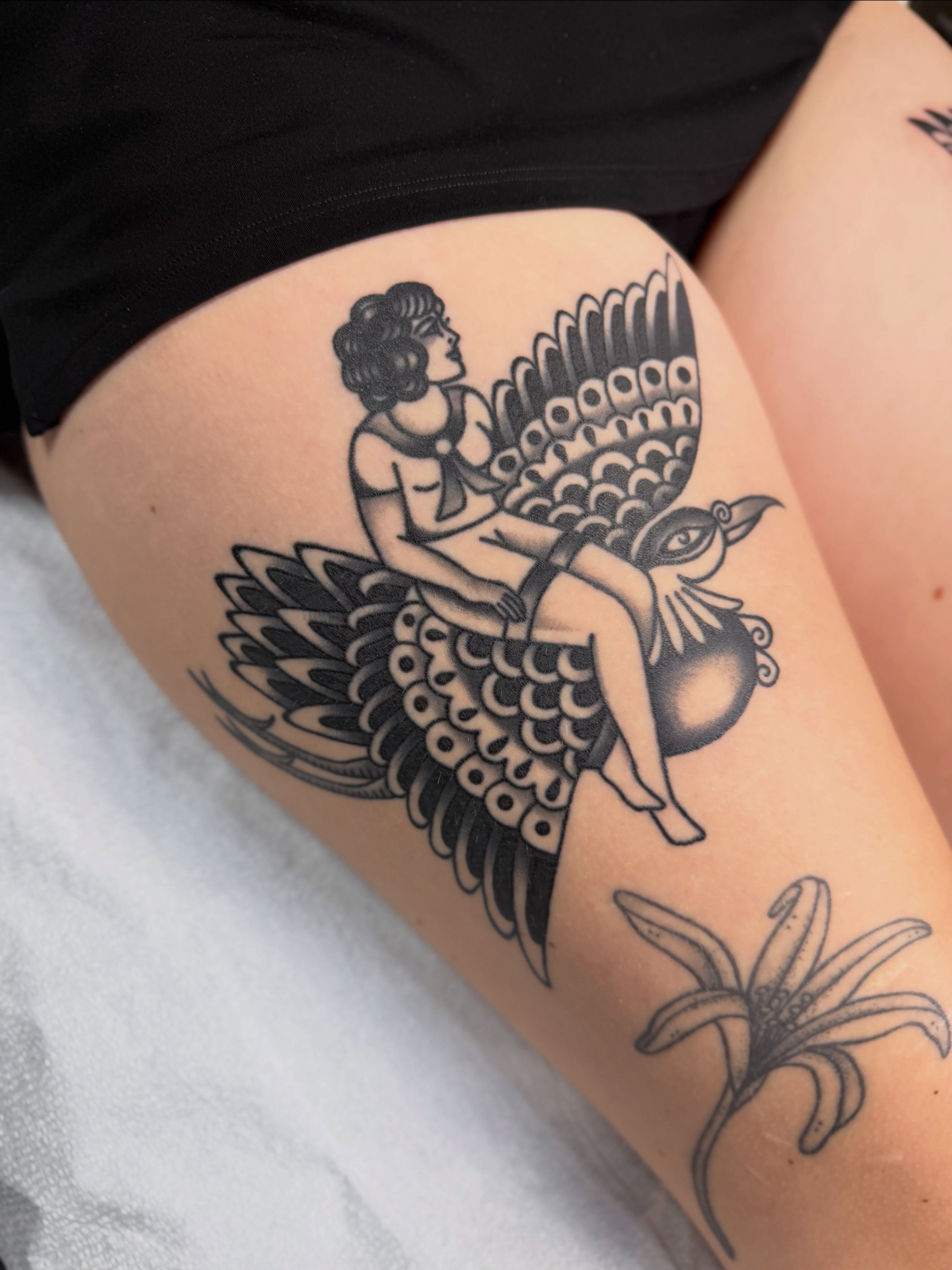 Tattoo by @toniaraye_tattoo — black_and_grey