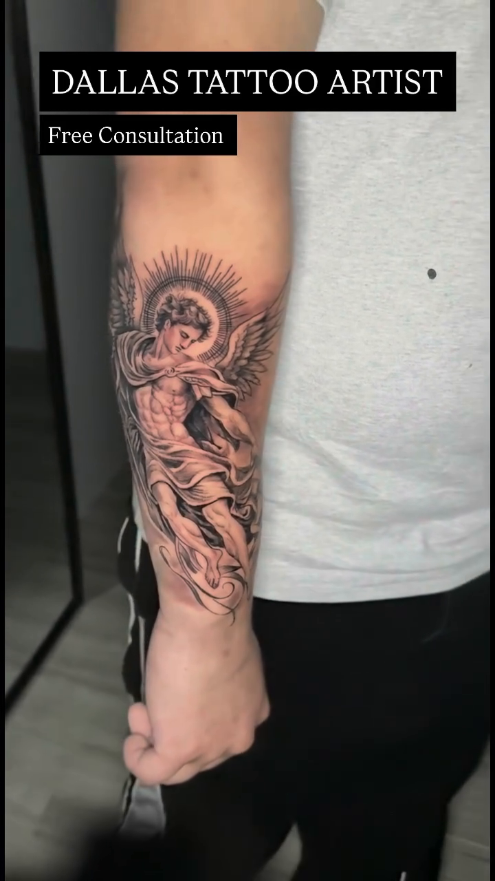 Angel realism tattoo by INK with KIRON 🇳🇵 🇺🇸DTX, Dallas, Texas