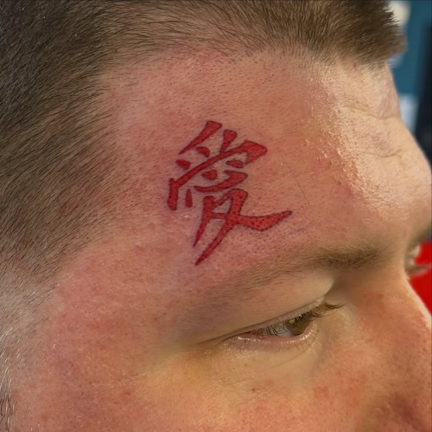 Kanji character lettering script tattoo on the neck by Shan 🤘 Tattoo Artist ⚡️ MN 🌲