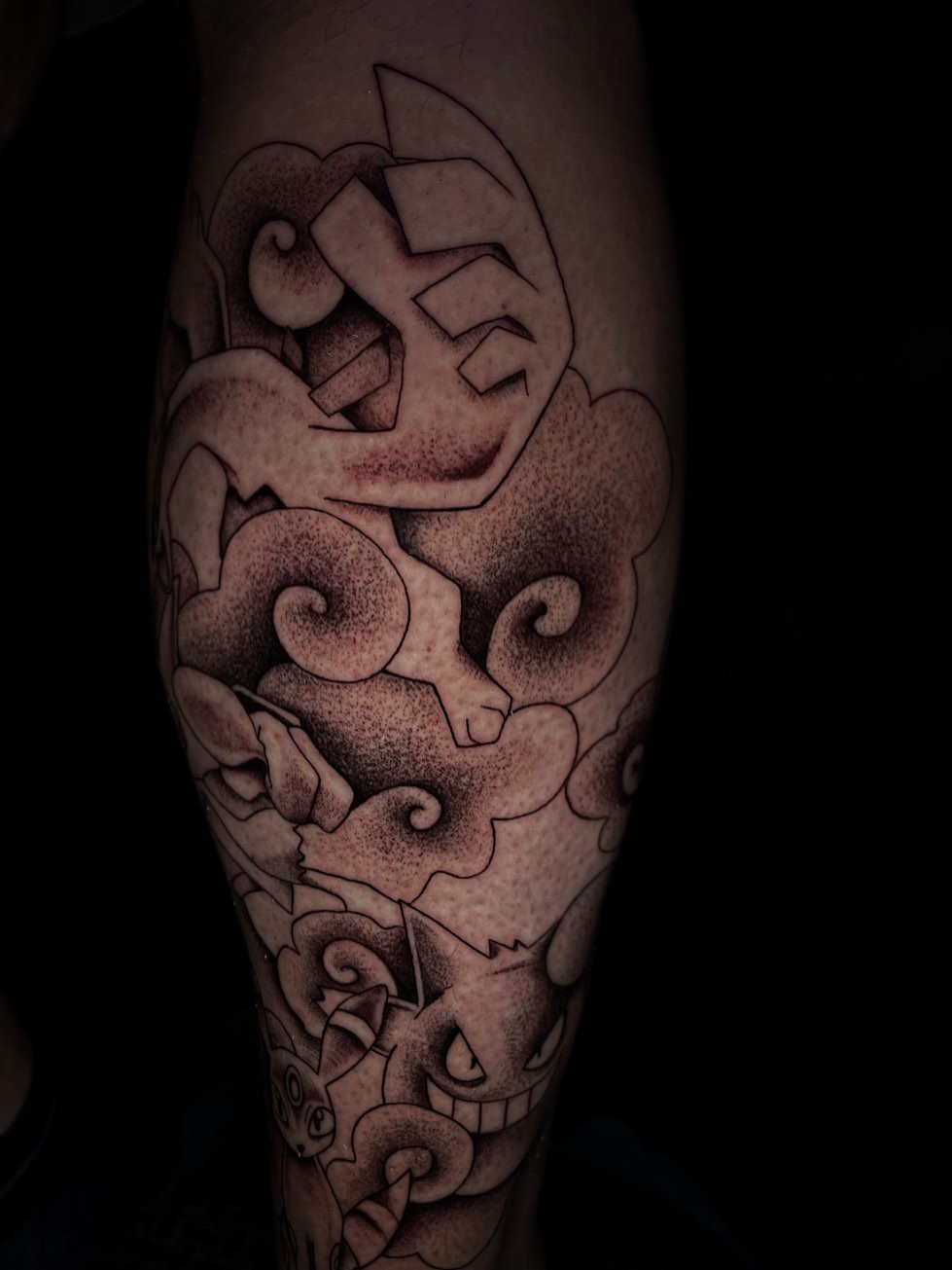 Tattoo by @needle___wielder — dotwork, black_and_grey