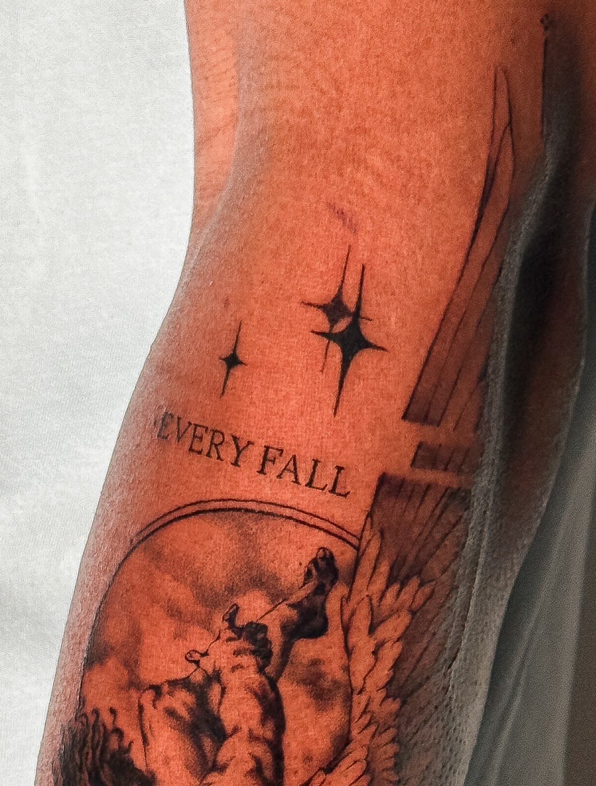 Every fall American traditional tattoo on the forearm by Moi Rivas, Salt Lake City, Utah