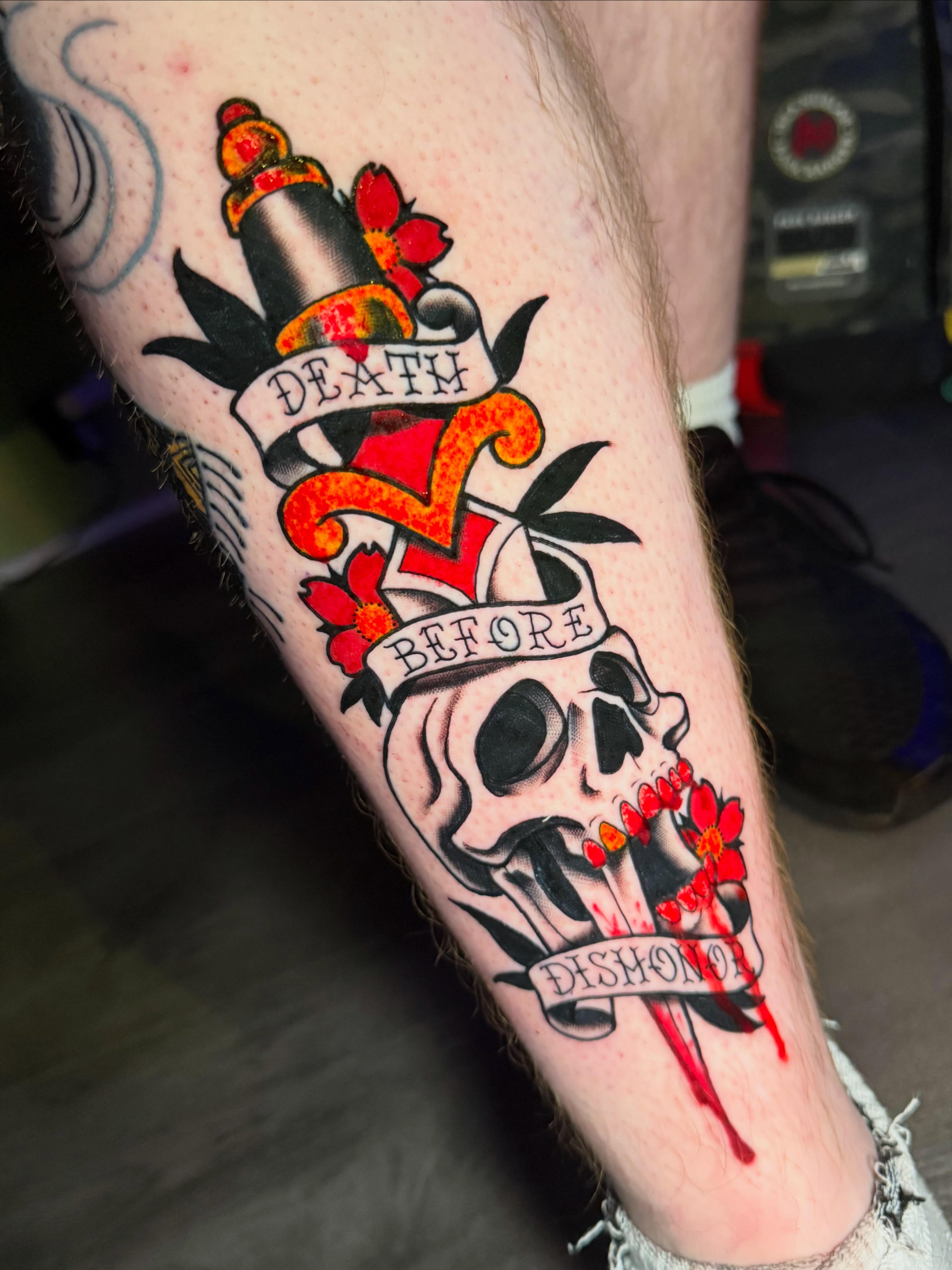Tattoo by @schuylertattoo — american_traditional, dotwork