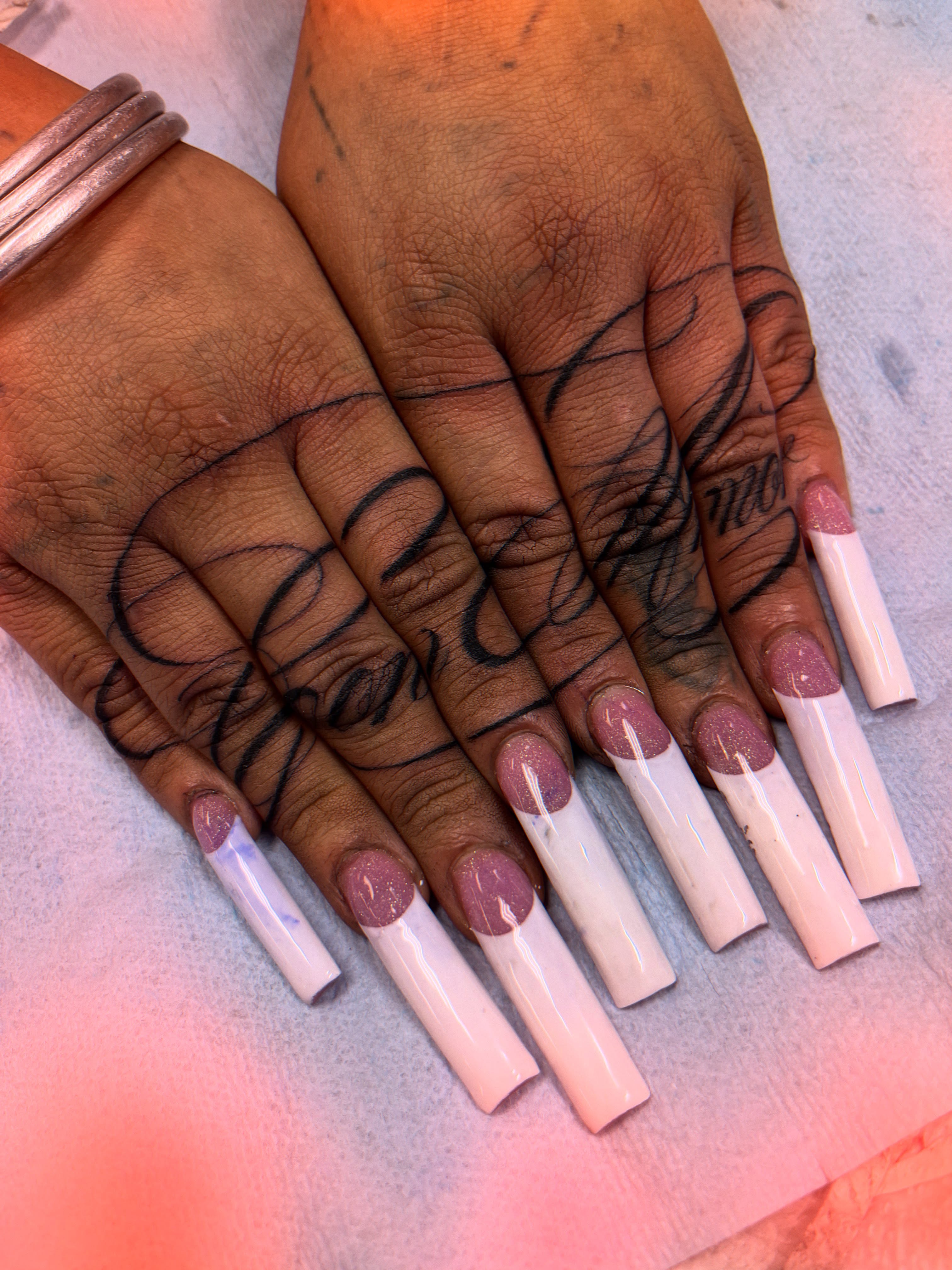 Script lettering lettering script tattoo on the hand by Maddie Blosser, Portland, Oregon