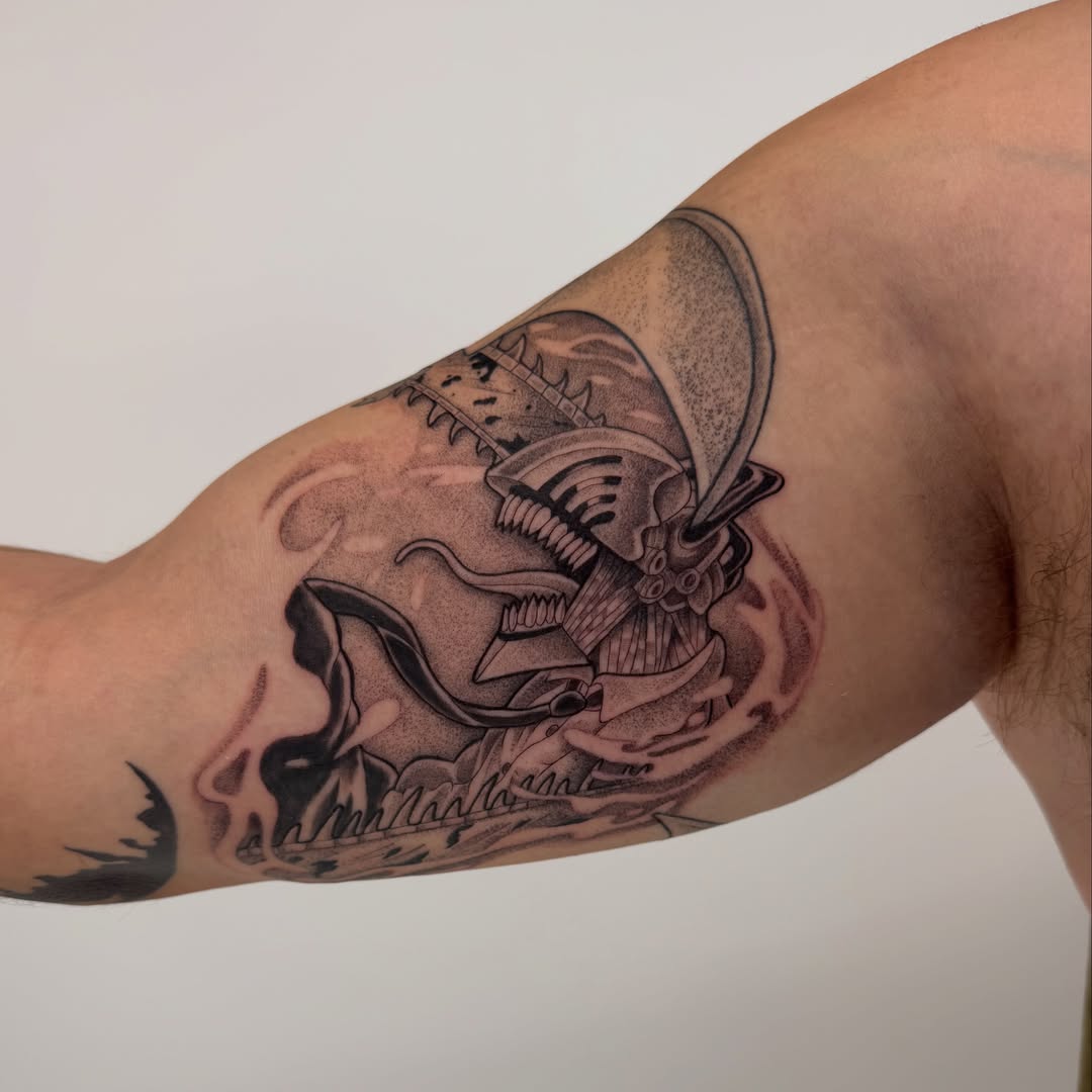 Tattoo by @flying_tiger_social_club — black_and_grey