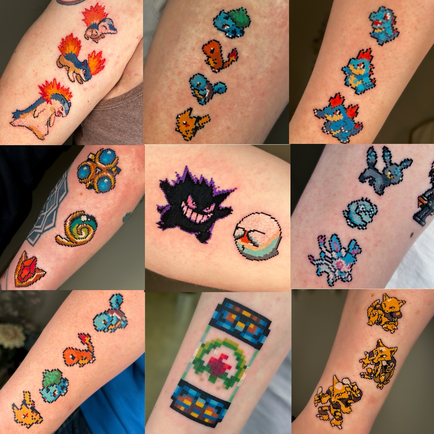Pokemon characters tattoo on the forearm by m r p i x e l ๐ธ๐ฌ