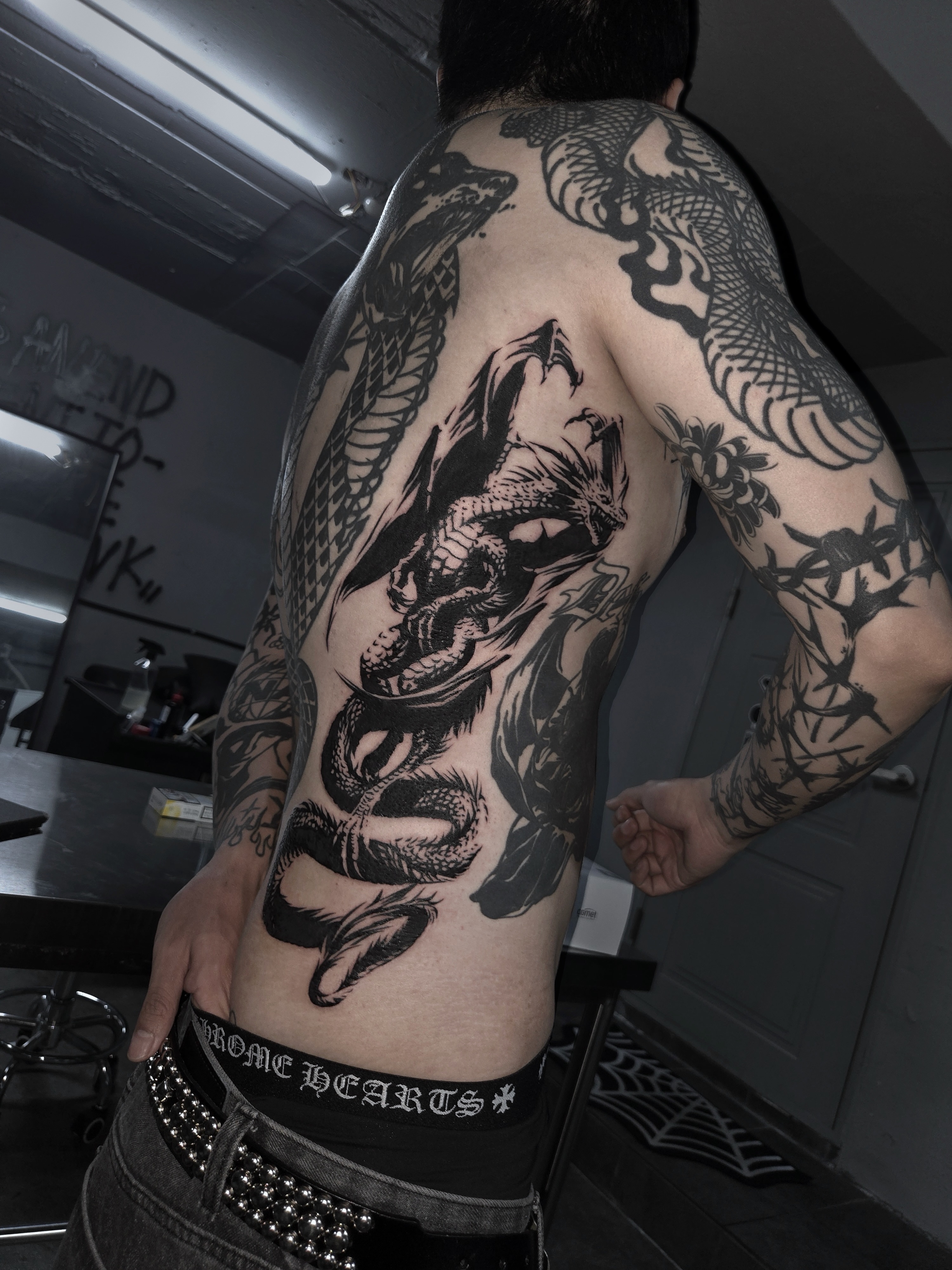 Tattoo by @garokim_tattoo — black_and_grey, japanese_irezumi