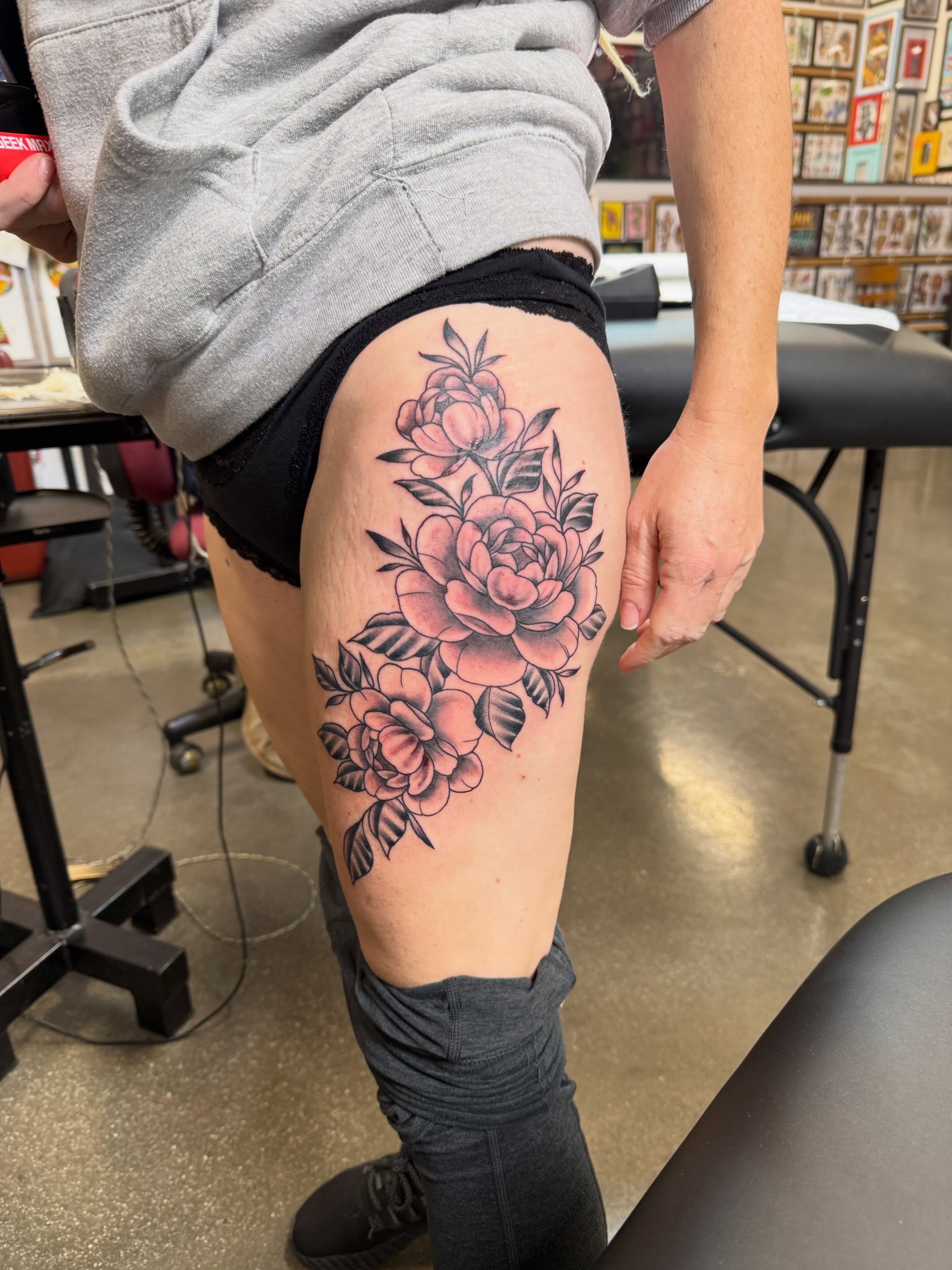 Tattoo by @hellboundhawktattoos — black_and_grey