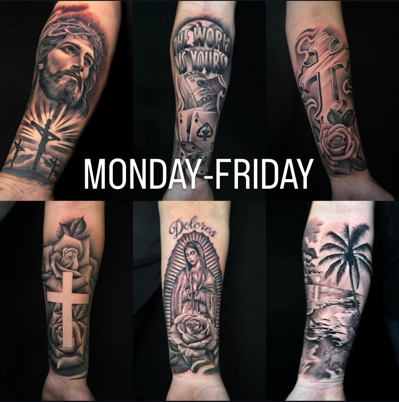 Religious imagery realism tattoo on the forearm by George Maldonado Austin, Austin, Texas